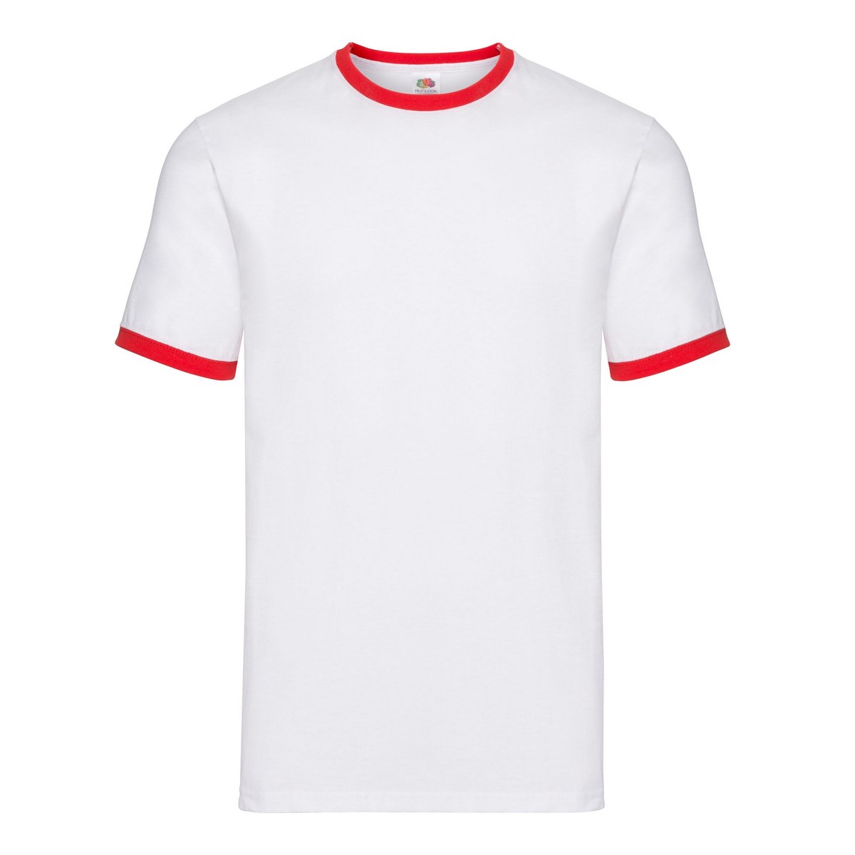 T-shirt blanc / rouge, FRUIT OF THE LOOM