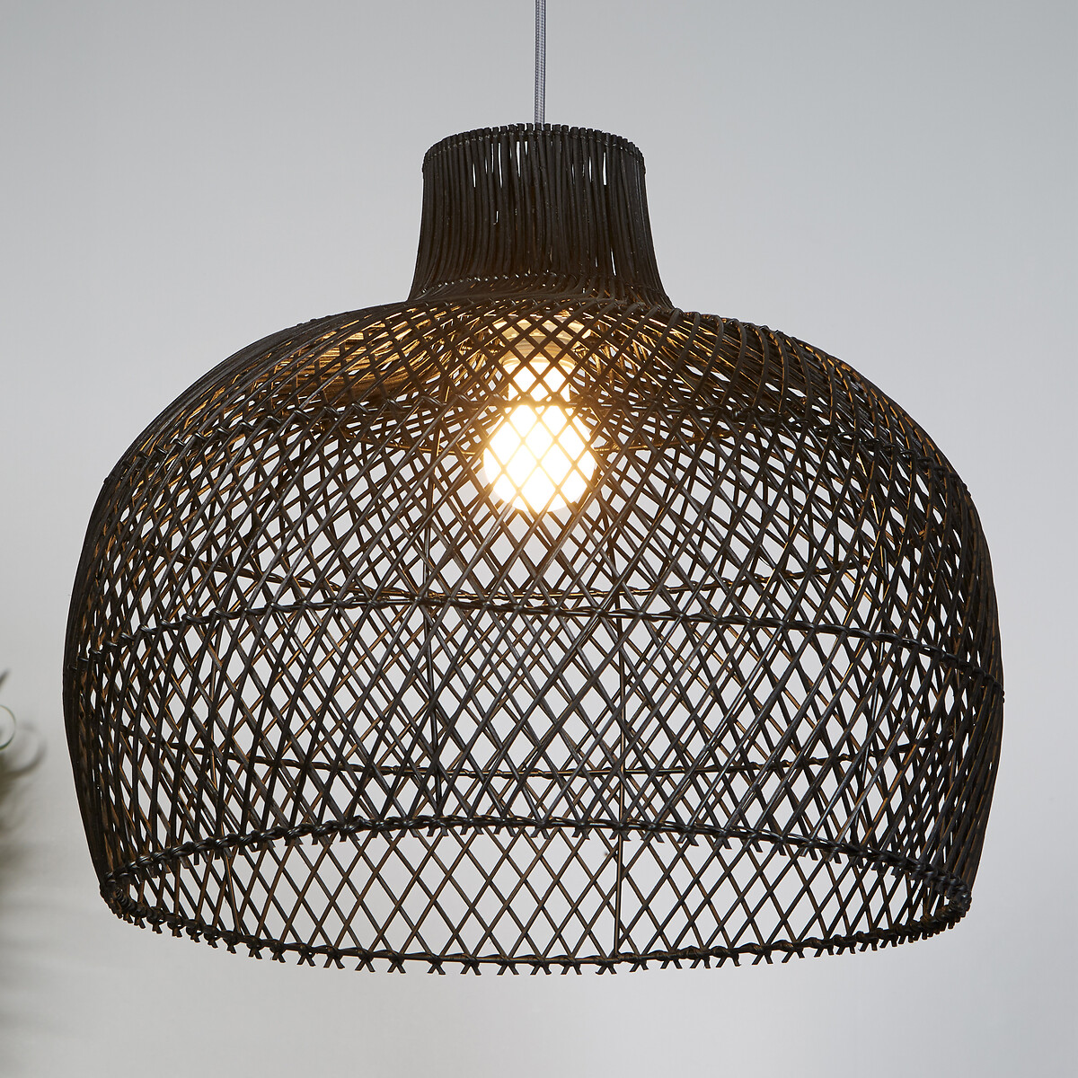 50cm Bellary Easy-Fit Bell Shape Rattan Lampshade black, SO'HOME