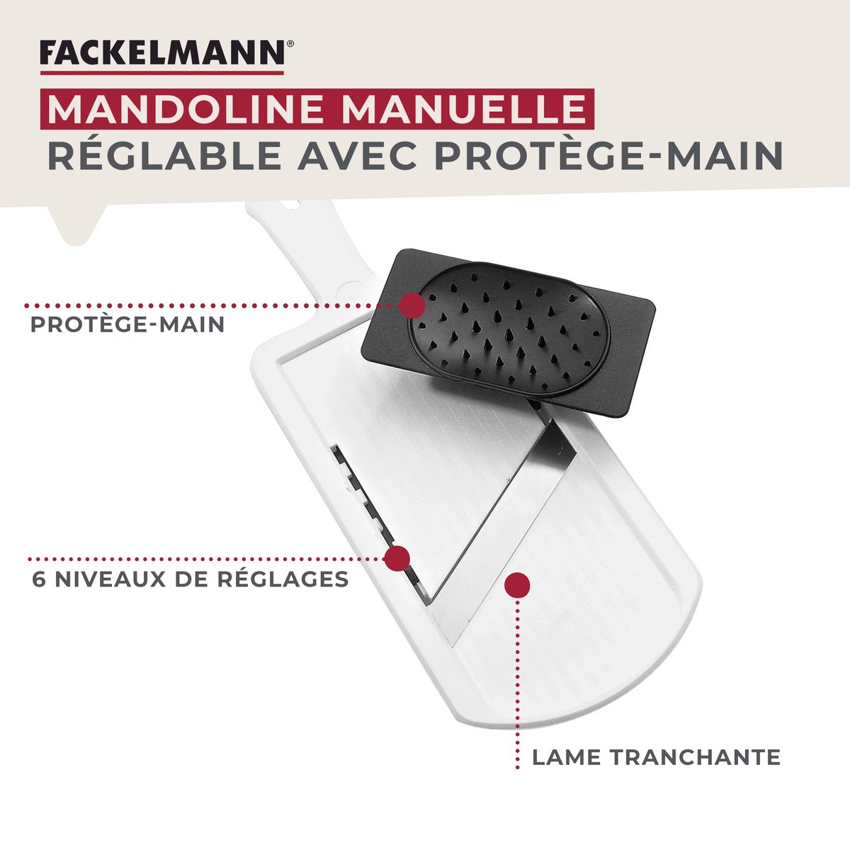 Set de 2 mandolines en plastique HANDMADE TRADITION blanc, FACKELMANN