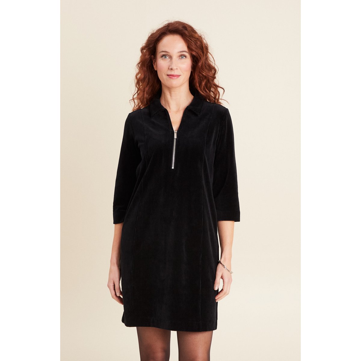 Robe droite velours noir, BREAL