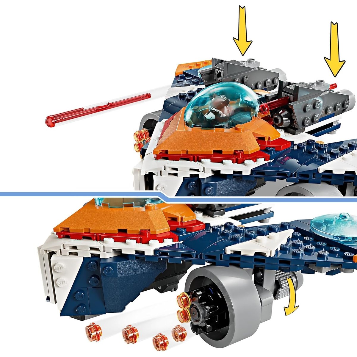 Le vaisseau spatial de Rocket contre Ronan multicolore, LEGO