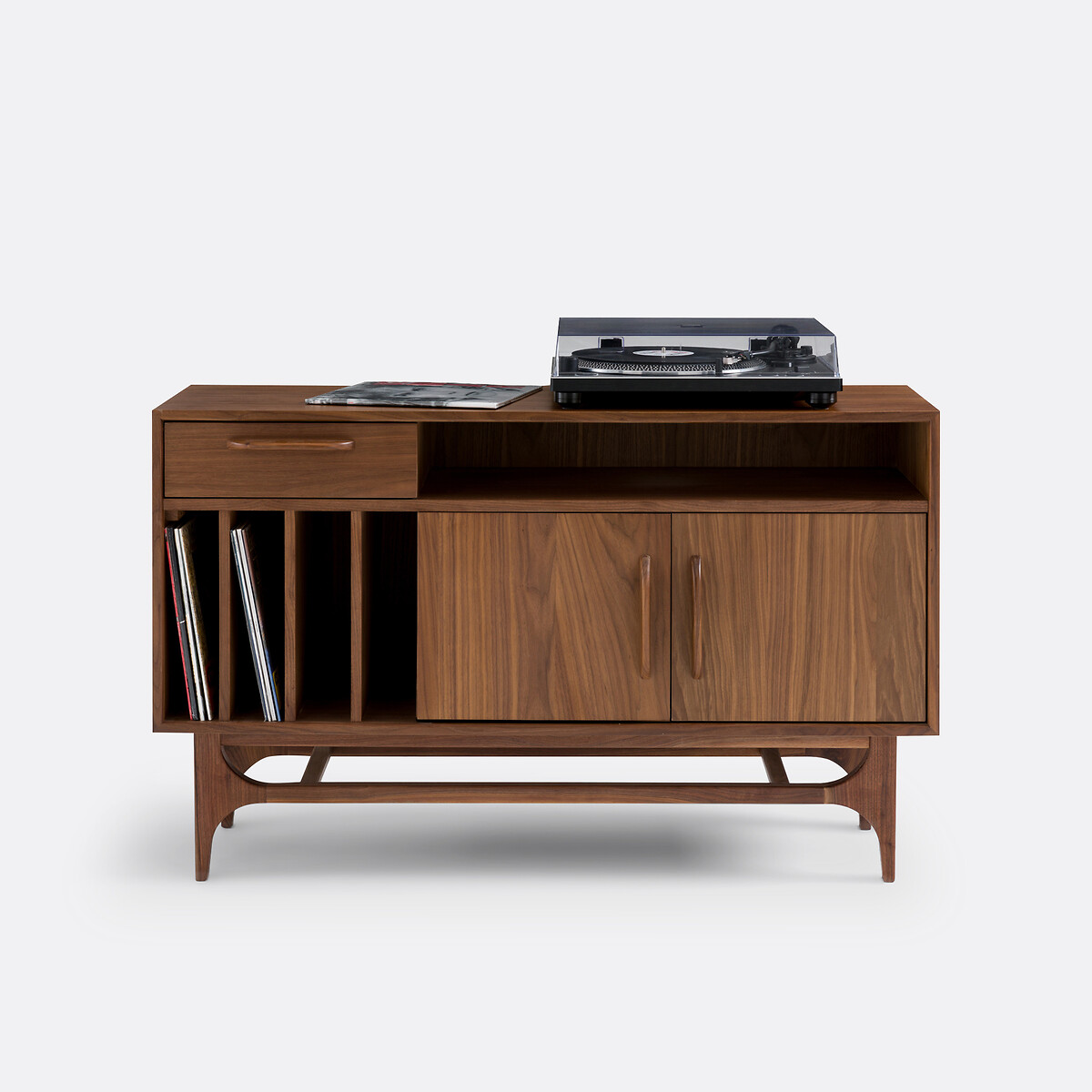Meuble vinyles noyer, Larsen noyer, LA REDOUTE INTERIEURS