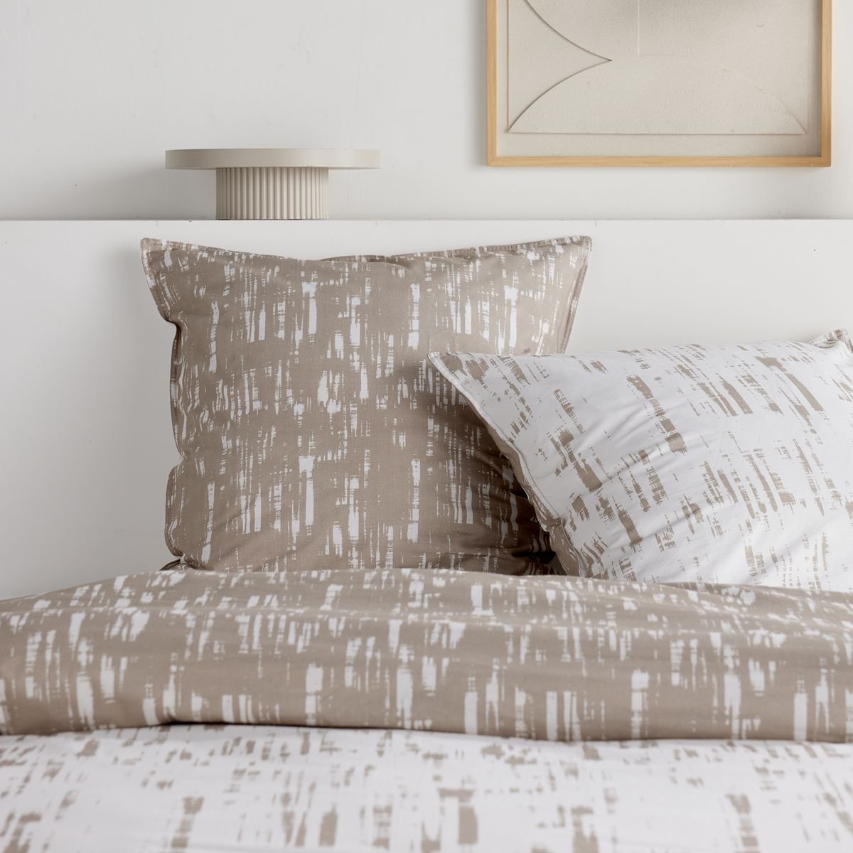 Parure de lit imprimé Graphique SUNSHINE CELINE beige, TODAY