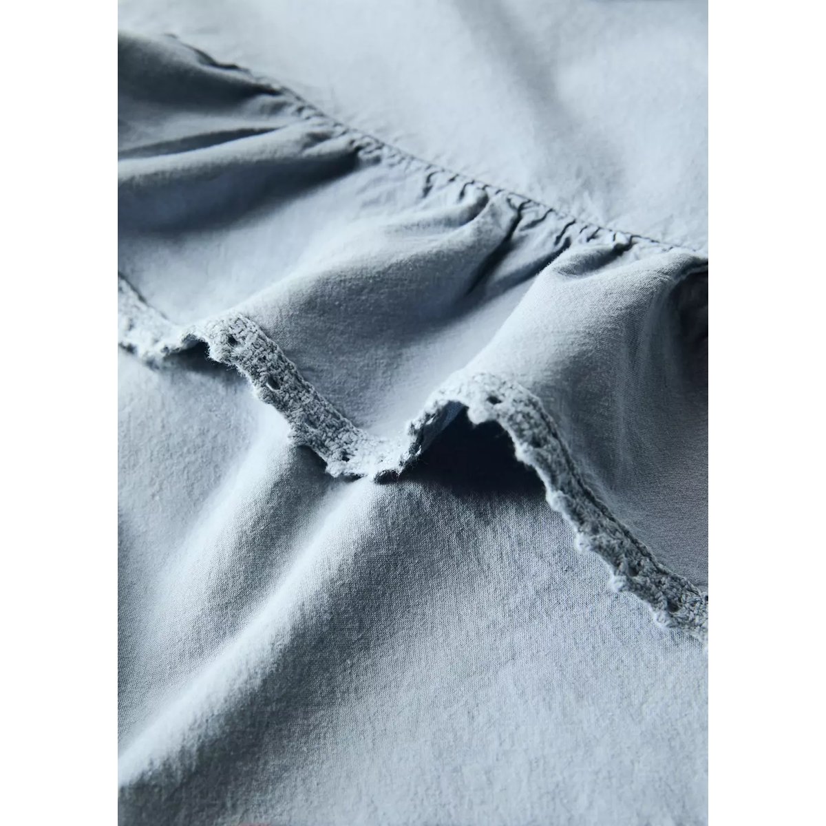 Hausse de couette coton lavé finition voile lit 150/160 cm bleu, MANGO HOME