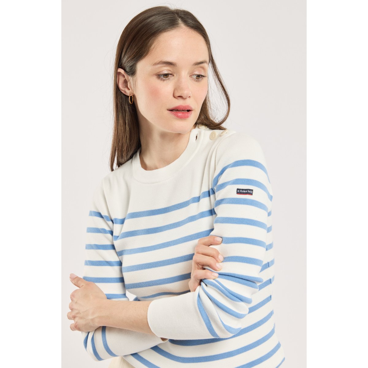 Pull marin rayé - coton milk/allure, ARMOR-LUX