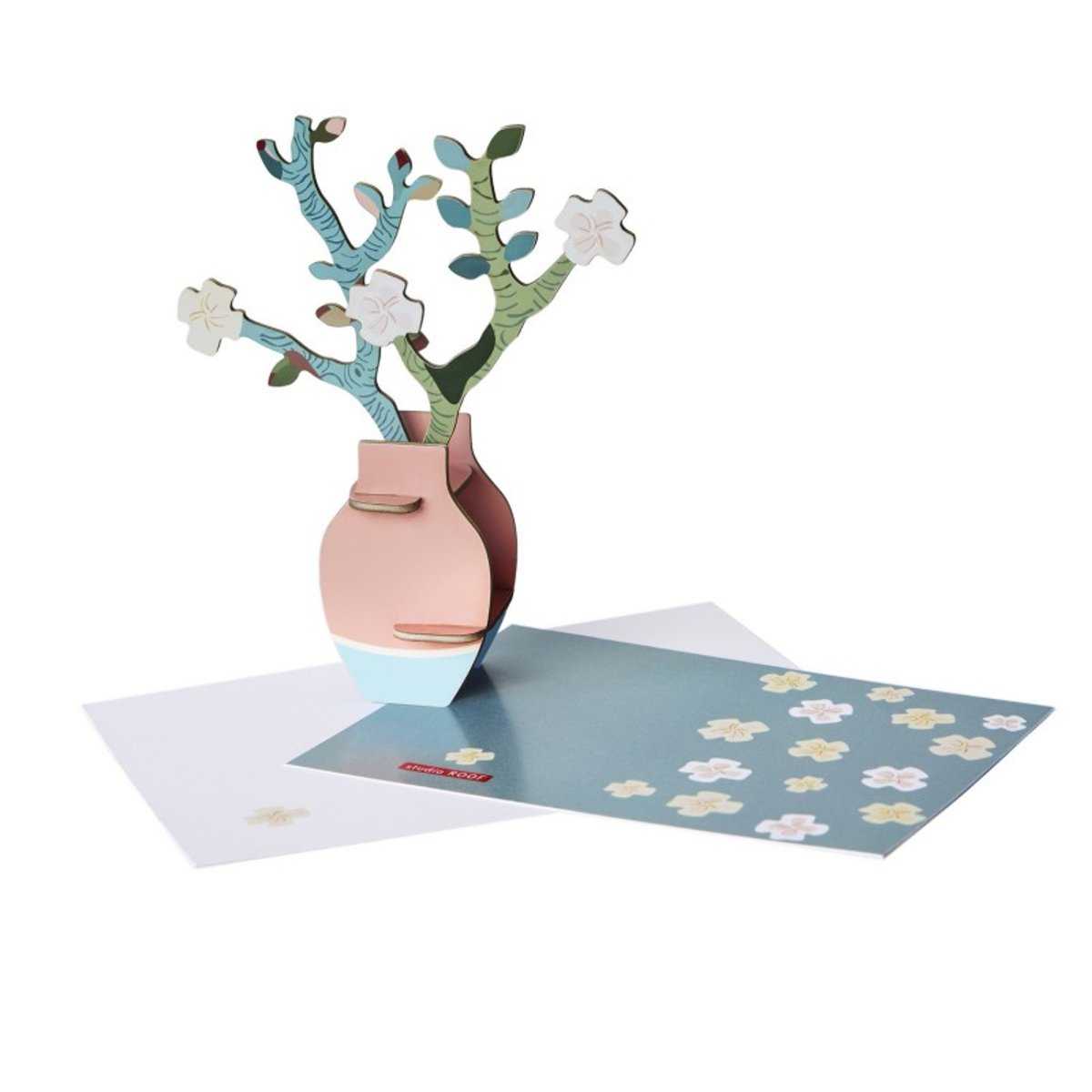 Petit bouquet carton Pop Out Card Van Gogh Almond Blossom multicolore, STUDIO ROOF