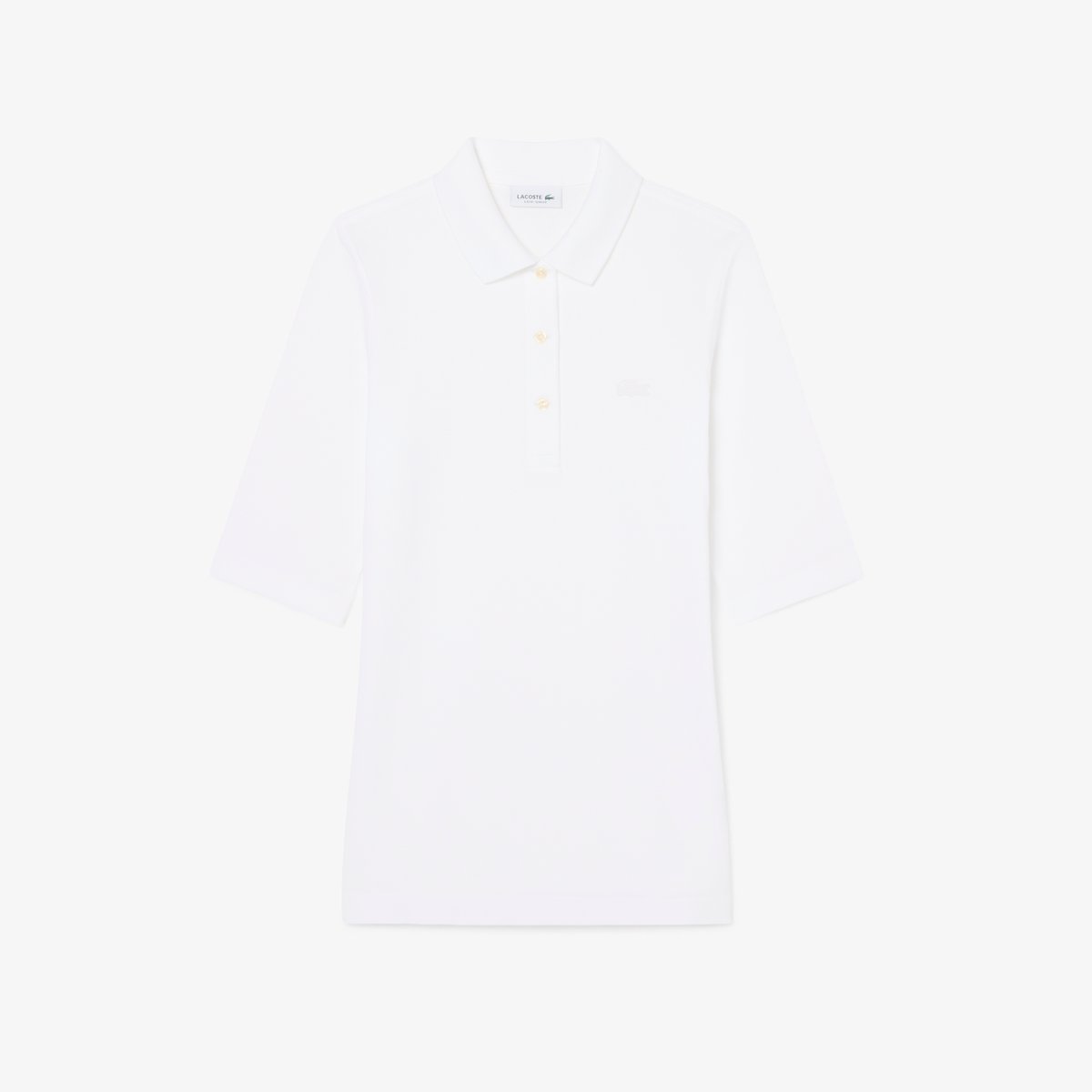 Polo L.12.D slim fit manches trois-quarts blanc-001, LACOSTE