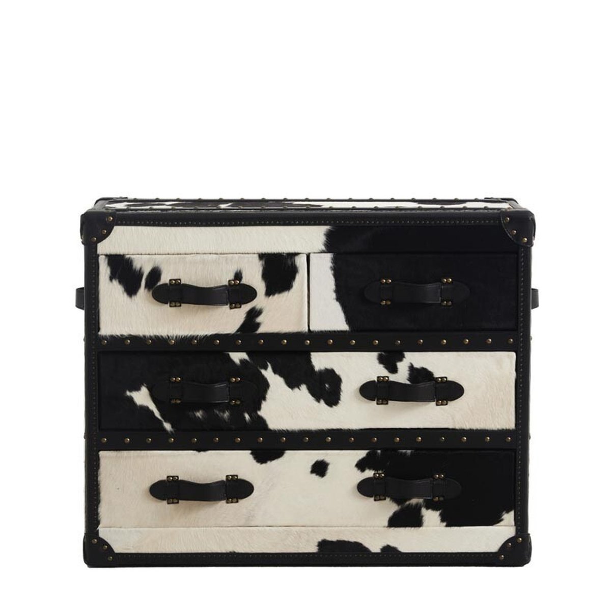 Commode 4 tiroirs en peau de vache COW multicolore, CHEHOMA