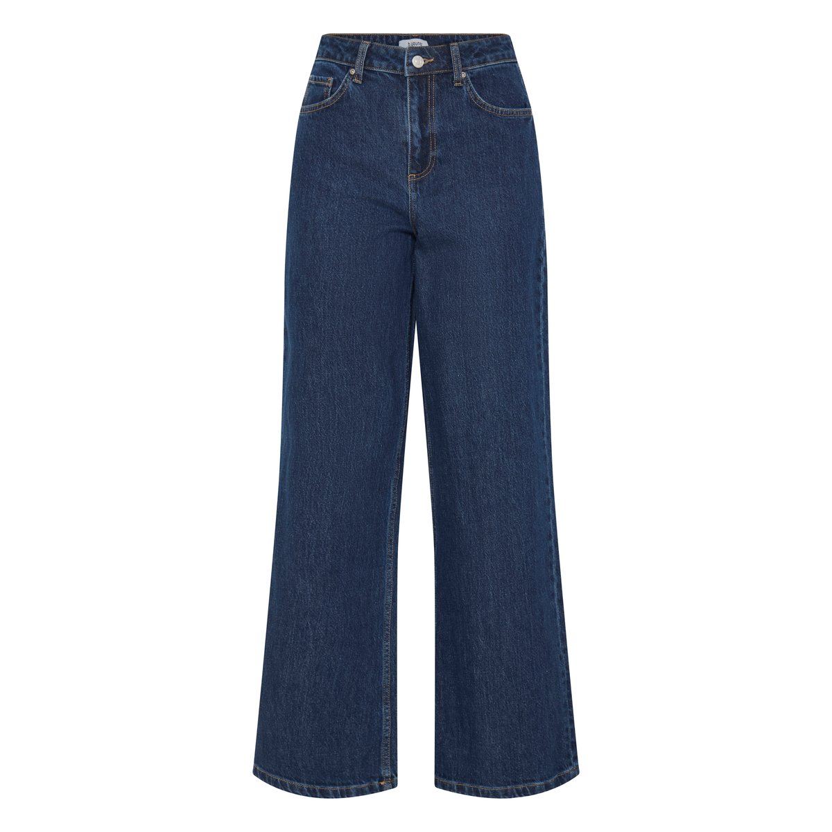 Jean coupe large, taille haute bleu dark blue denim, B.YOUNG