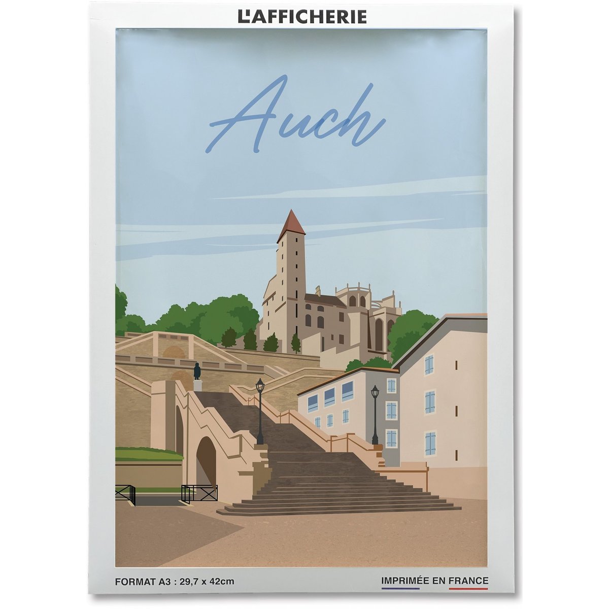 Affiche ville Auch blanc, L'AFFICHERIE