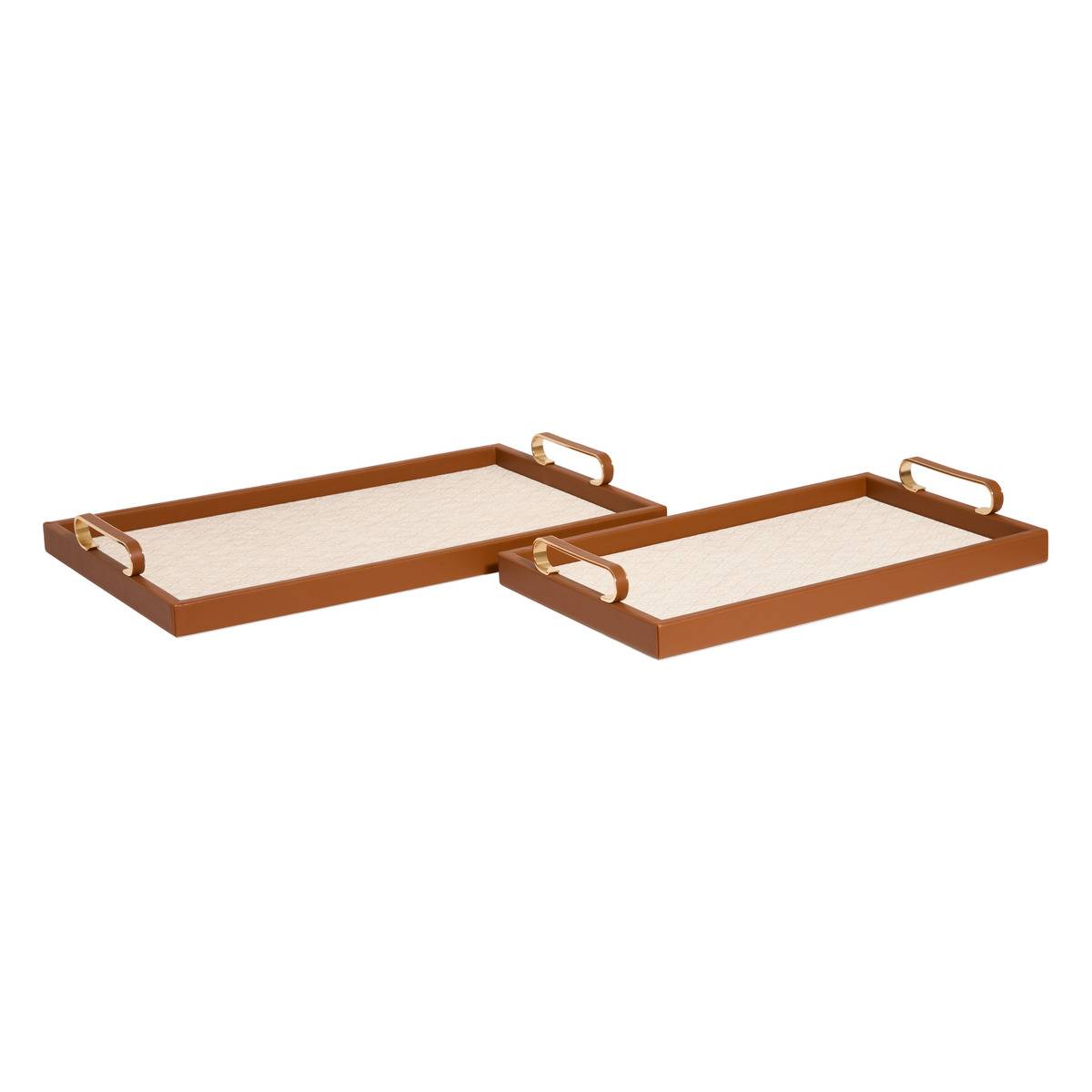 Lot de 2 plateaux rectangulaires WHISKY crème, ATMOSPHERA