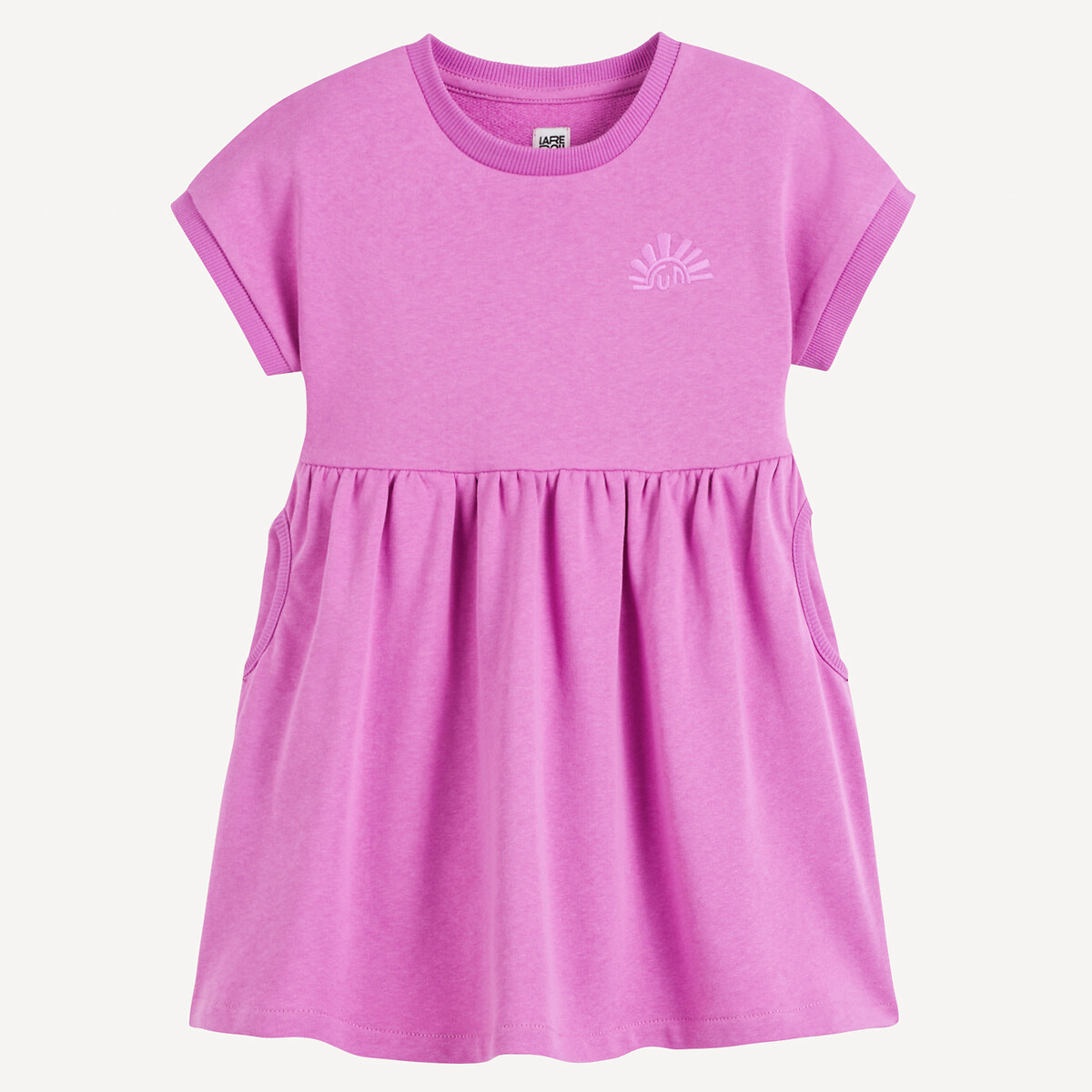 Short Sleeve Mini Dress in Fleece purple, LA REDOUTE COLLECTIONS