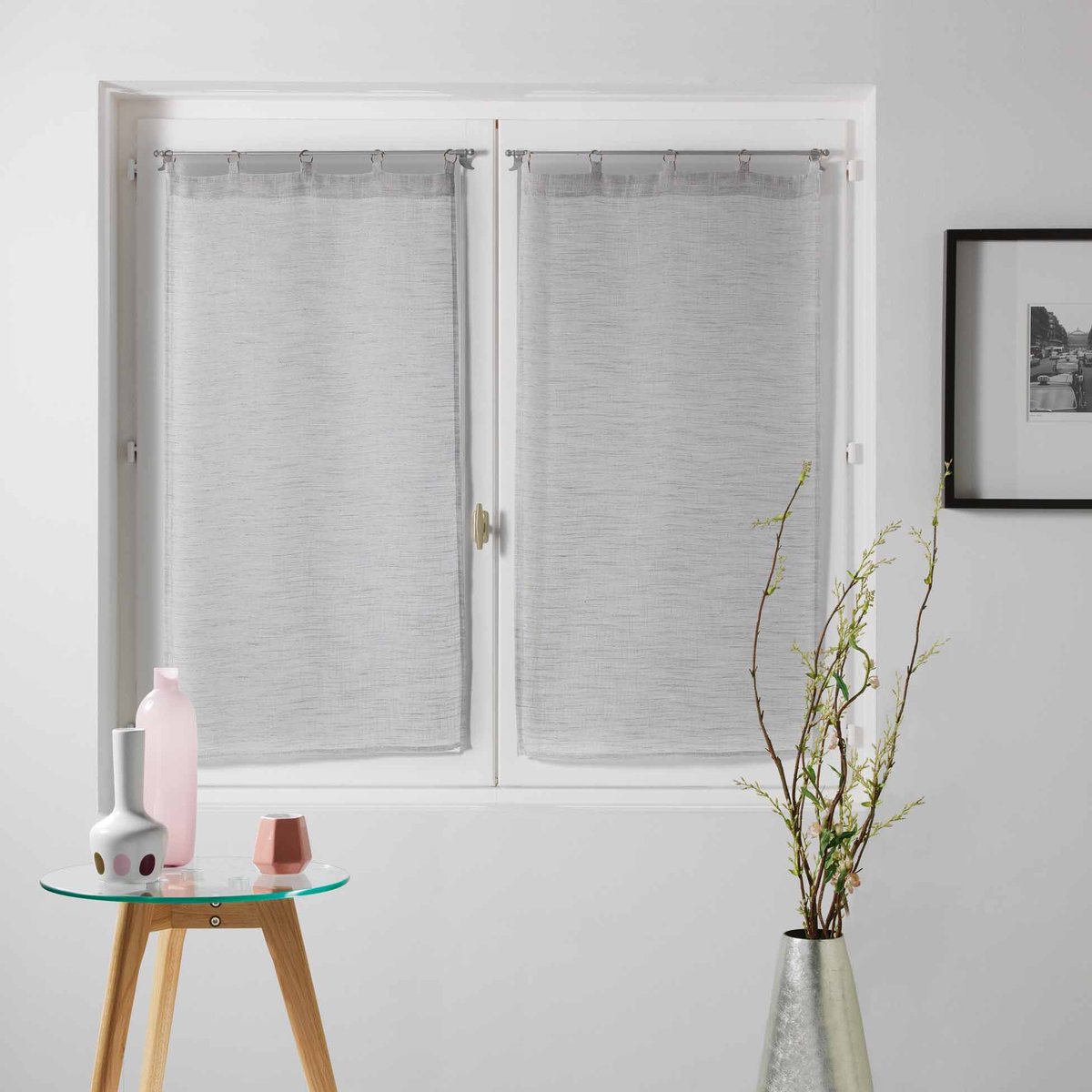 Paire de rideaux Voile 60x160cm Milza anthracite anthracite, EDEN