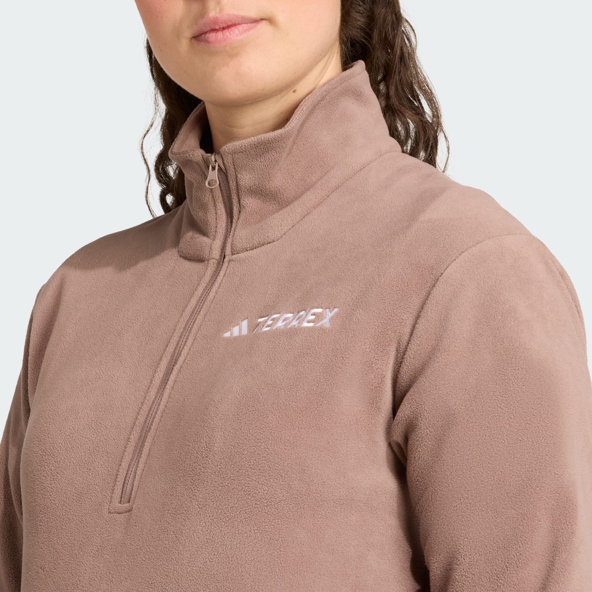 Veste Molleton Demi-Zip Multi Essentials Veste Molleton Demi-Zip Multi Essentials trace brown, adidas Performance