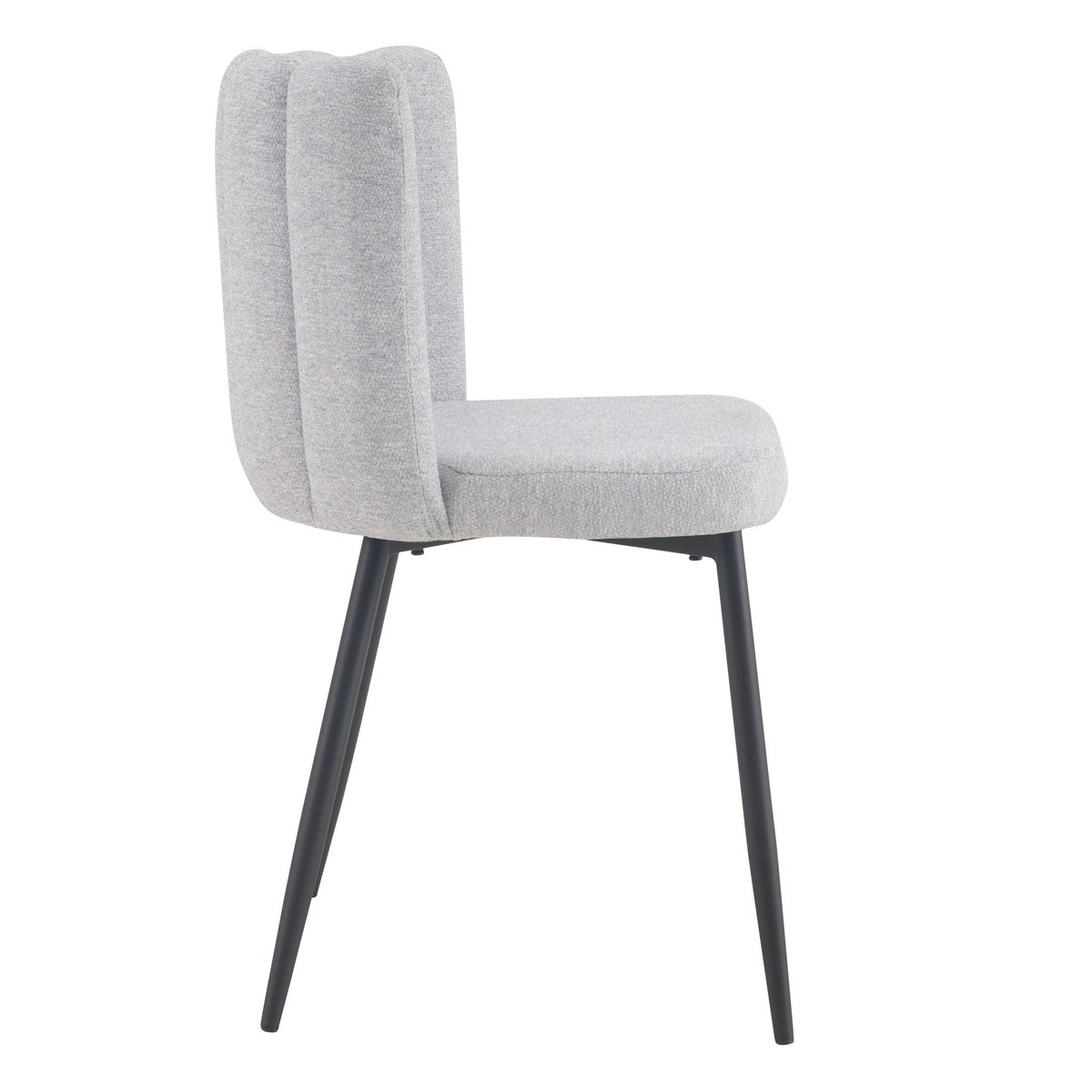 Lot de 2 chaises en tissu et pieds en métal - ROSY gris chiné, MAISON PAVANE