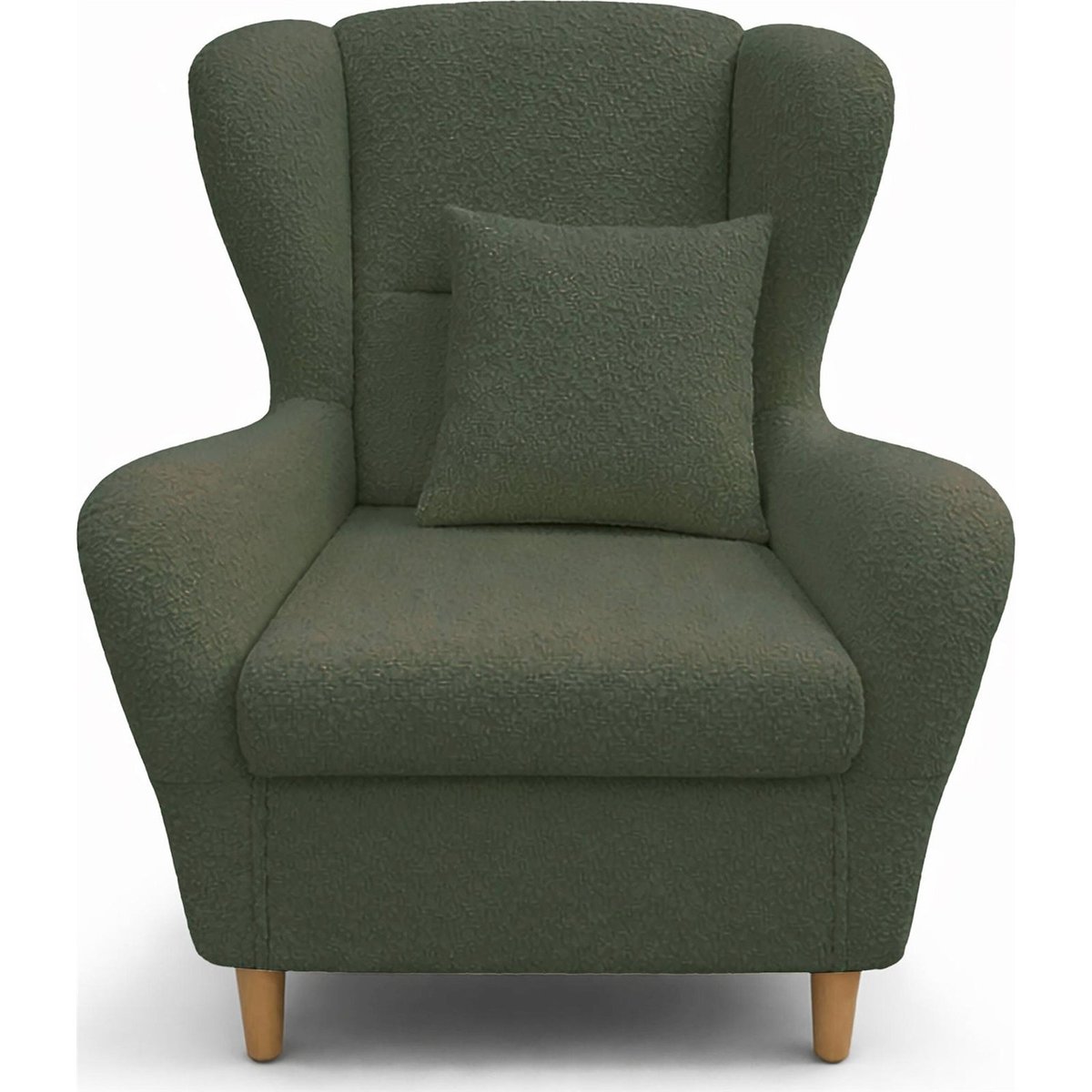 Fauteuil bergère en chenille TEDDLO gris clair bouclé alice, RECOLLECTION