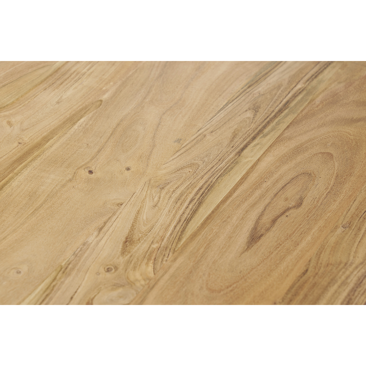 Tables basses gigognes bois massif et métal noir (lot de 2) STONES bois brut, MILIBOO