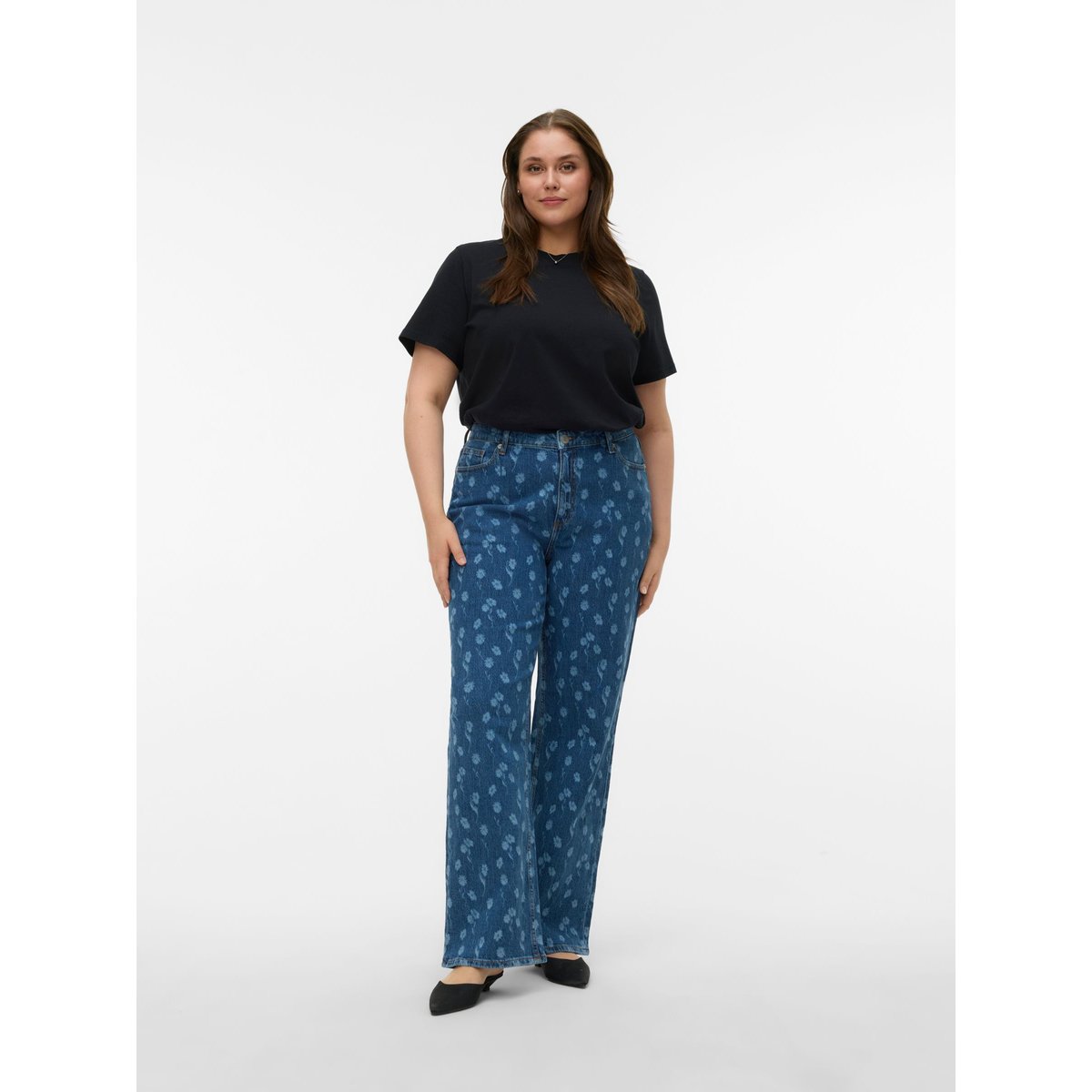 Jean À Coupe Large medium blue denim, VERO MODA