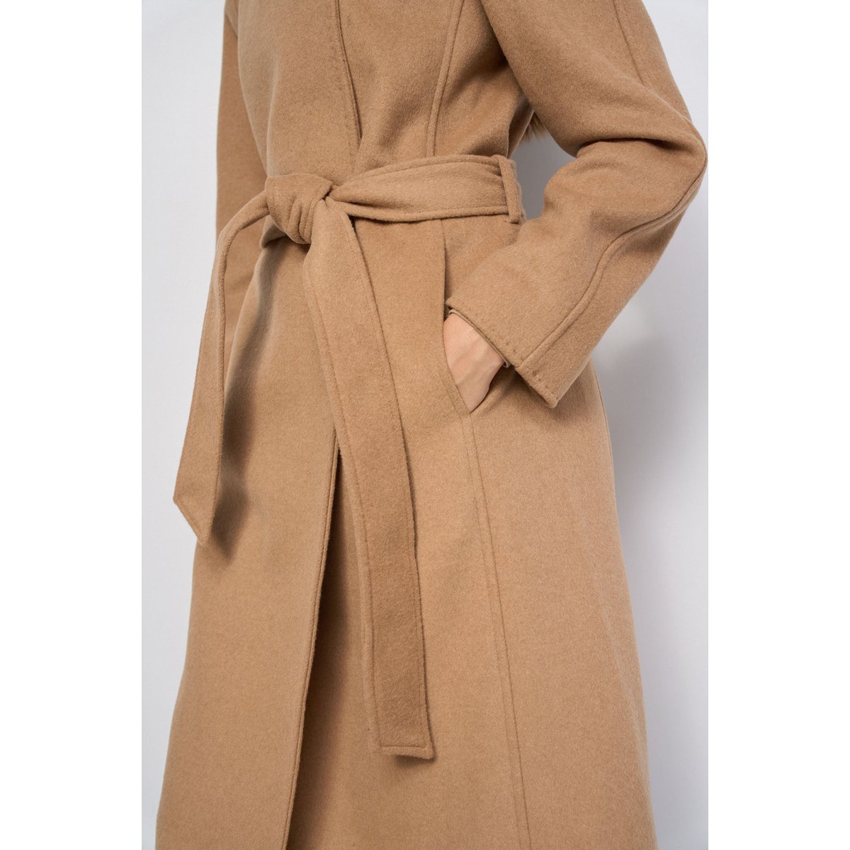 MANTEAU LONG EN DRAP DE LAINE marron, SALSA JEANS