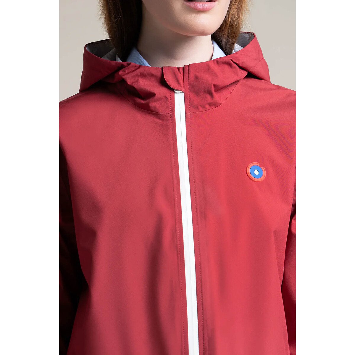 Coupe-vent zippé mi-long AMELOT cerise, FLOTTE
