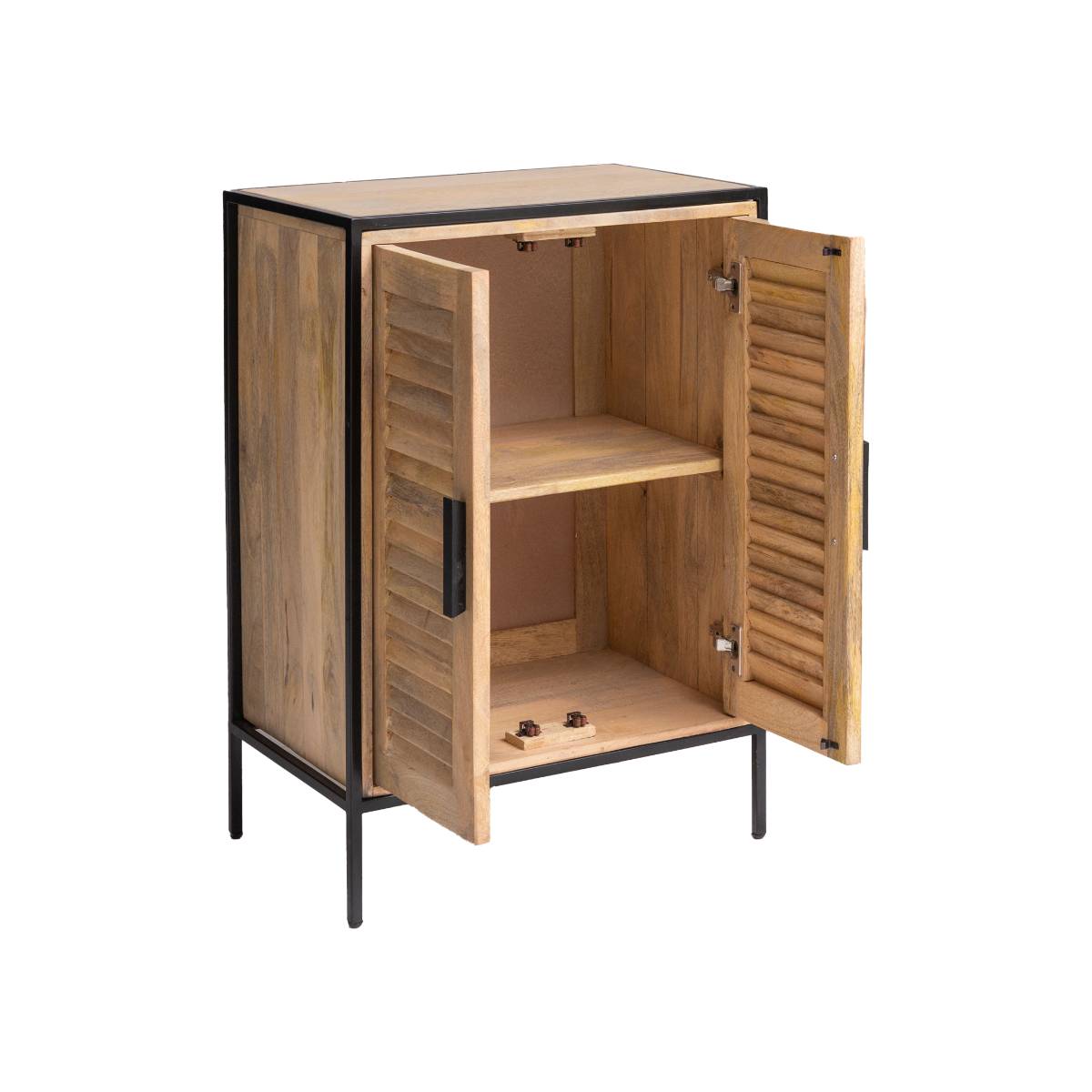 Meuble sous vasque en bois de manguier et métal CORALIE bois clair, MADE IN MEUBLES 