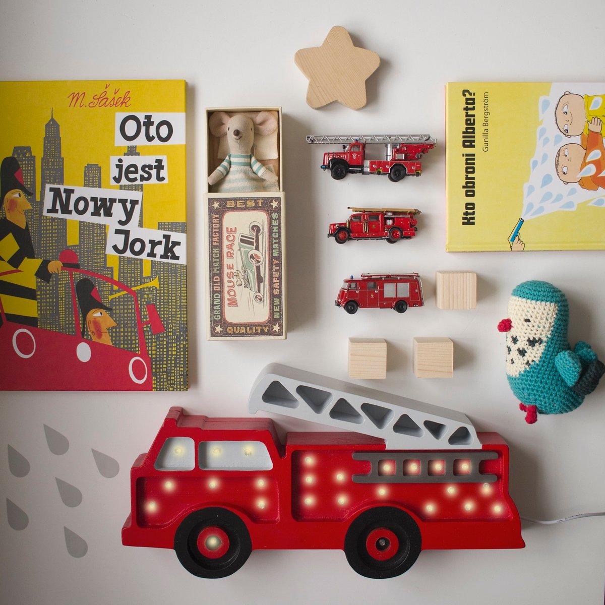 Lampe Veilleuse Camion de pompiers rouge, LITTLE LIGHTS
