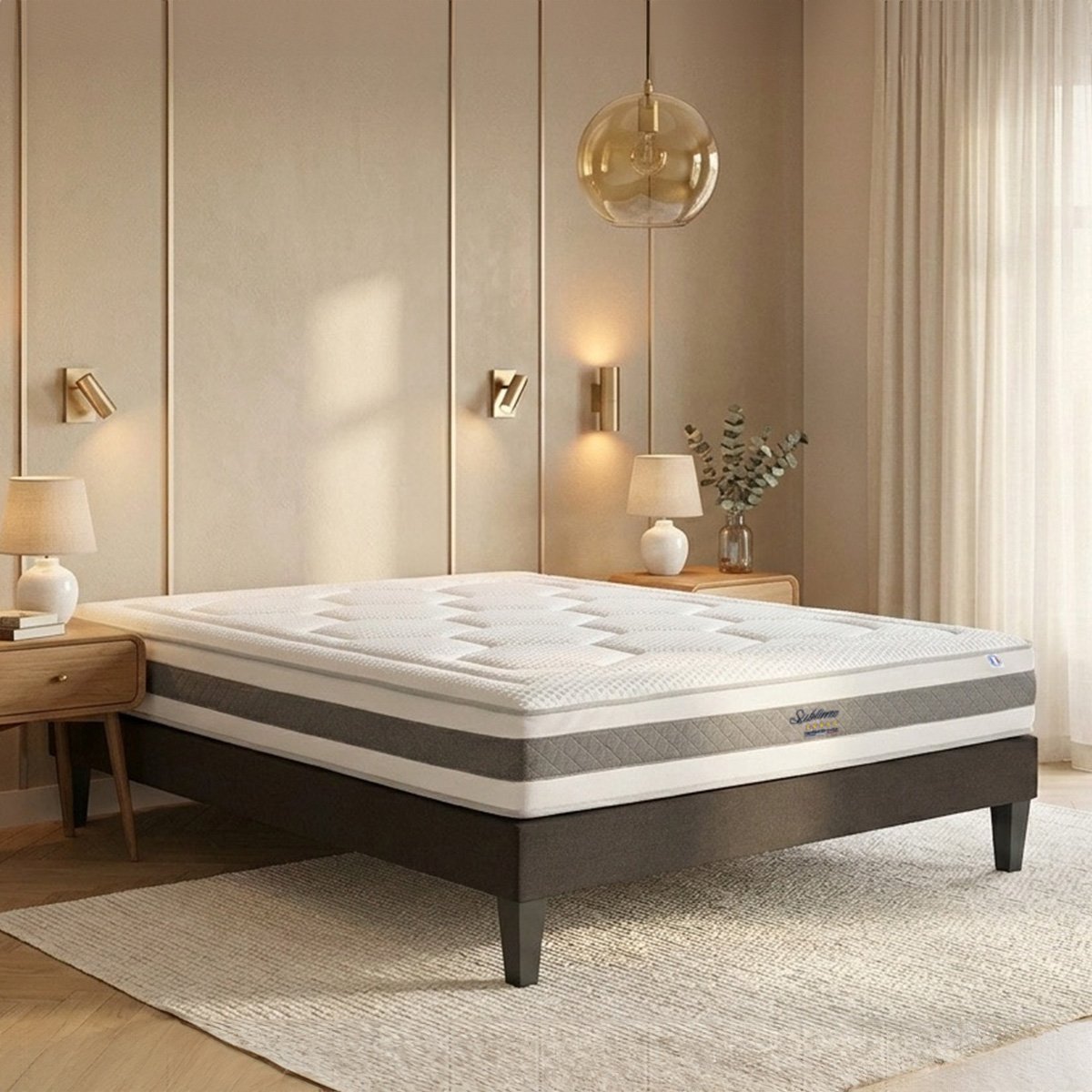 Matelas Mémoire de forme 22 cm SUBLIME - HYPSOM blanc, BELLECOUR