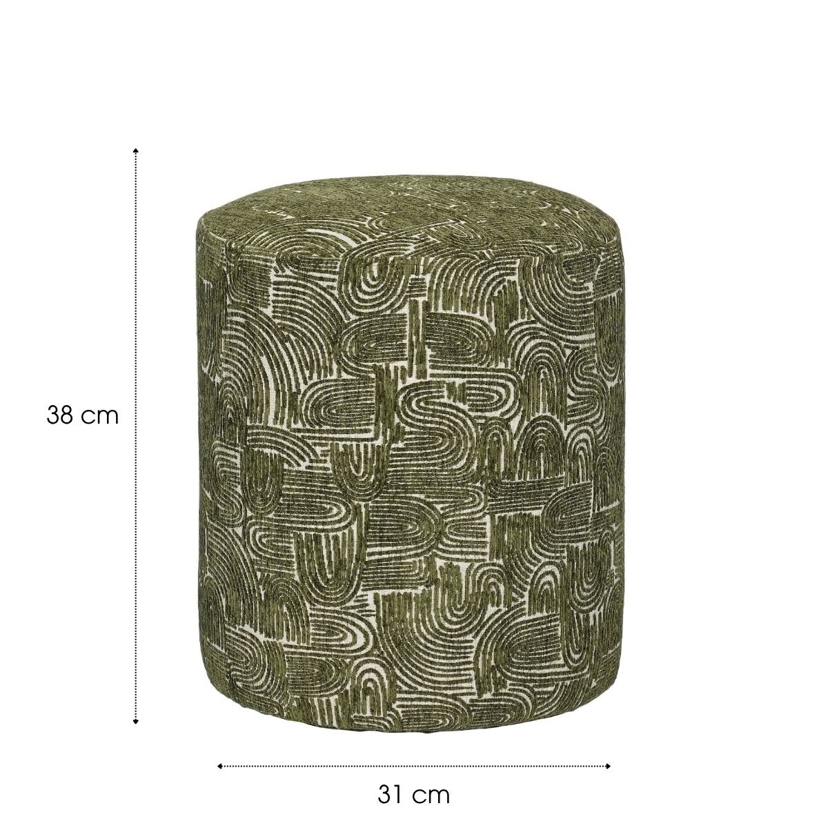 Tabouret GROOVE vert, MICA DECORATIONS