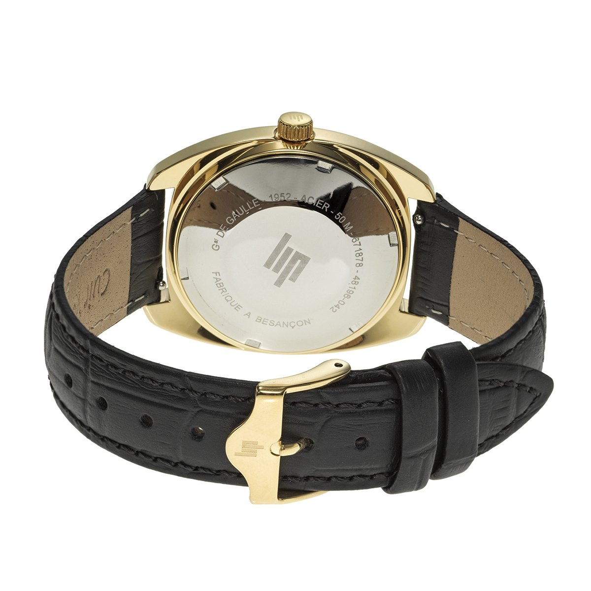 Montre Analogique GÉNÉRAL DE GAULLE doré noir noir, LIP