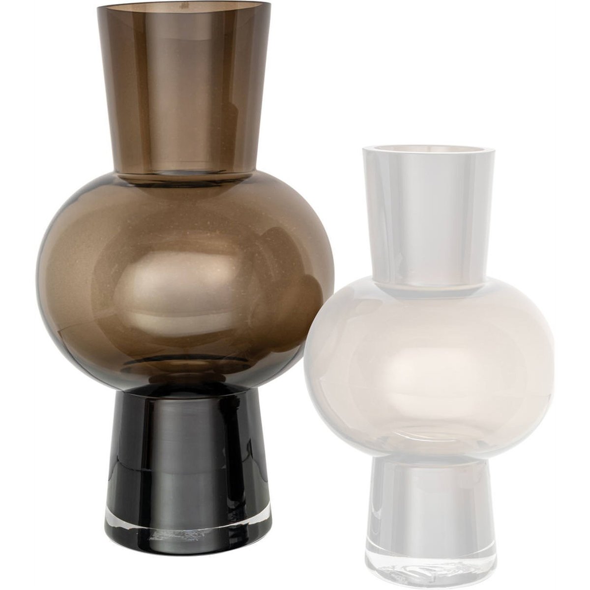 Vase sculptural en verre brun fumé, RECOLLECTION
