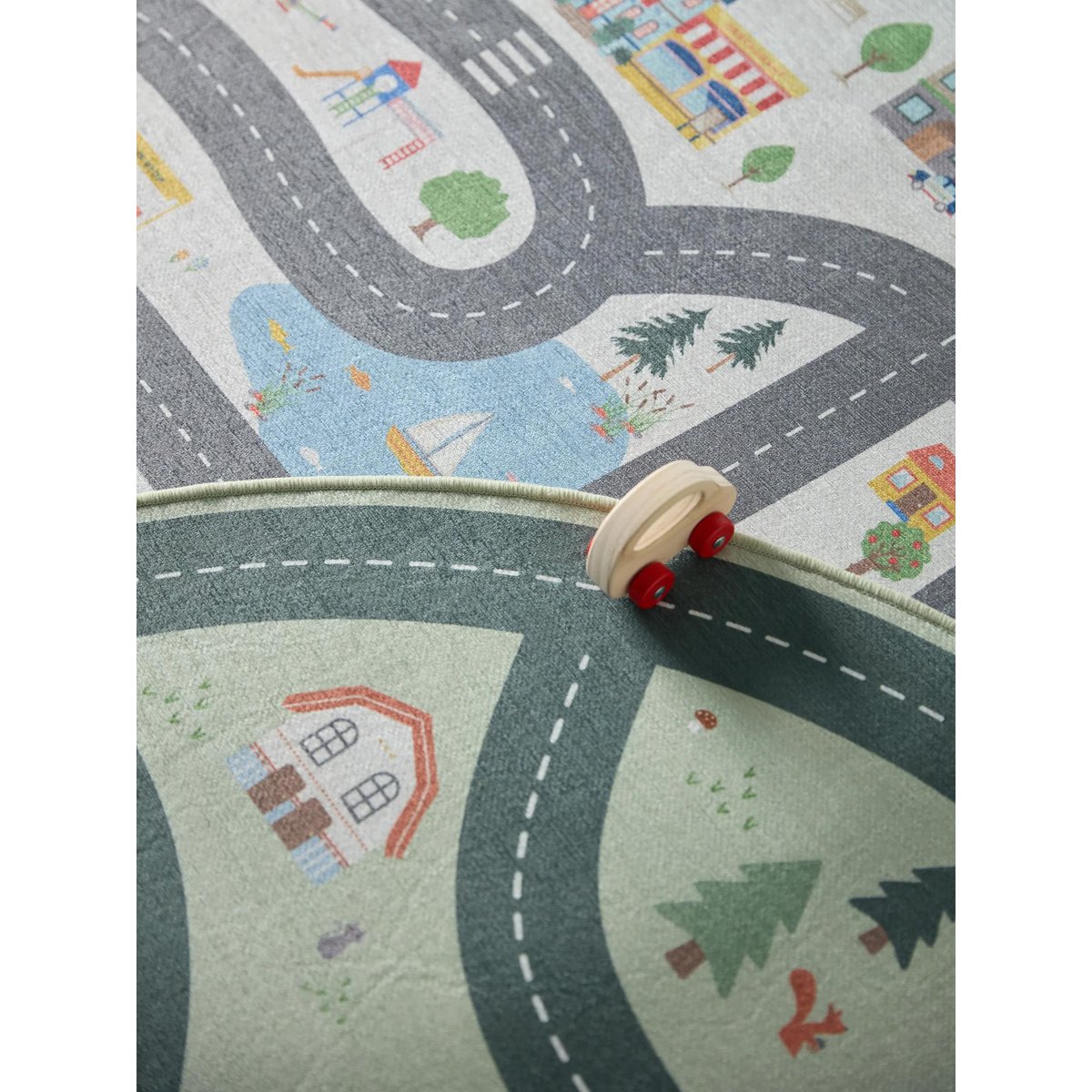 Tapis rond enfant LINUS crème, BENUTA 