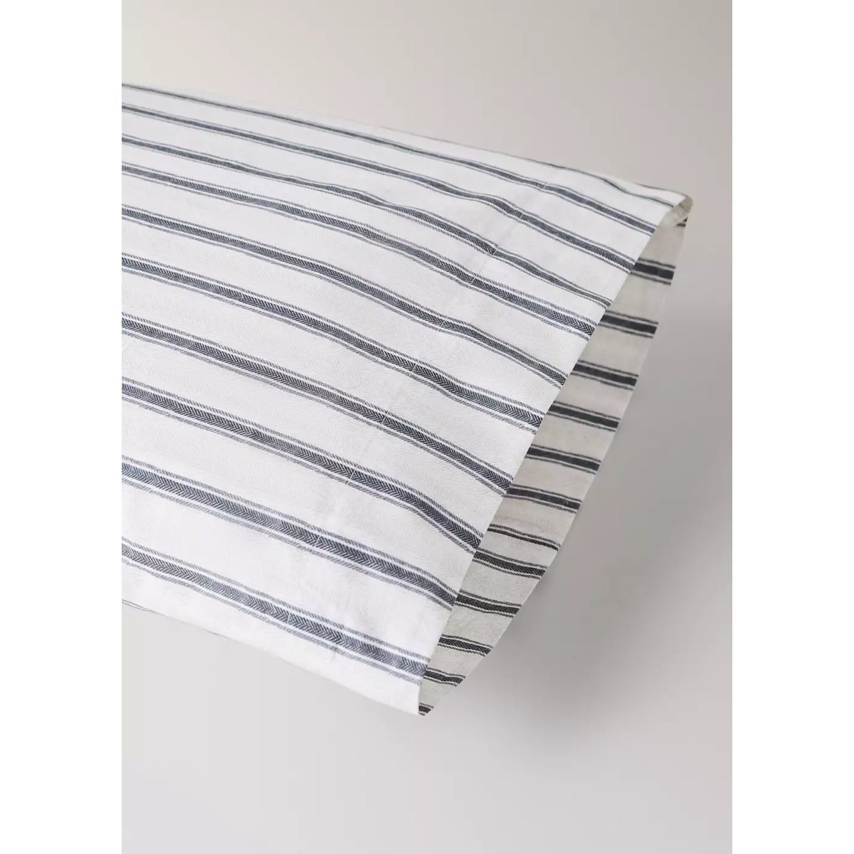 Taie d'oreiller percale de coton 200 fils imprimé rayures 45x110 cm écru, MANGO HOME