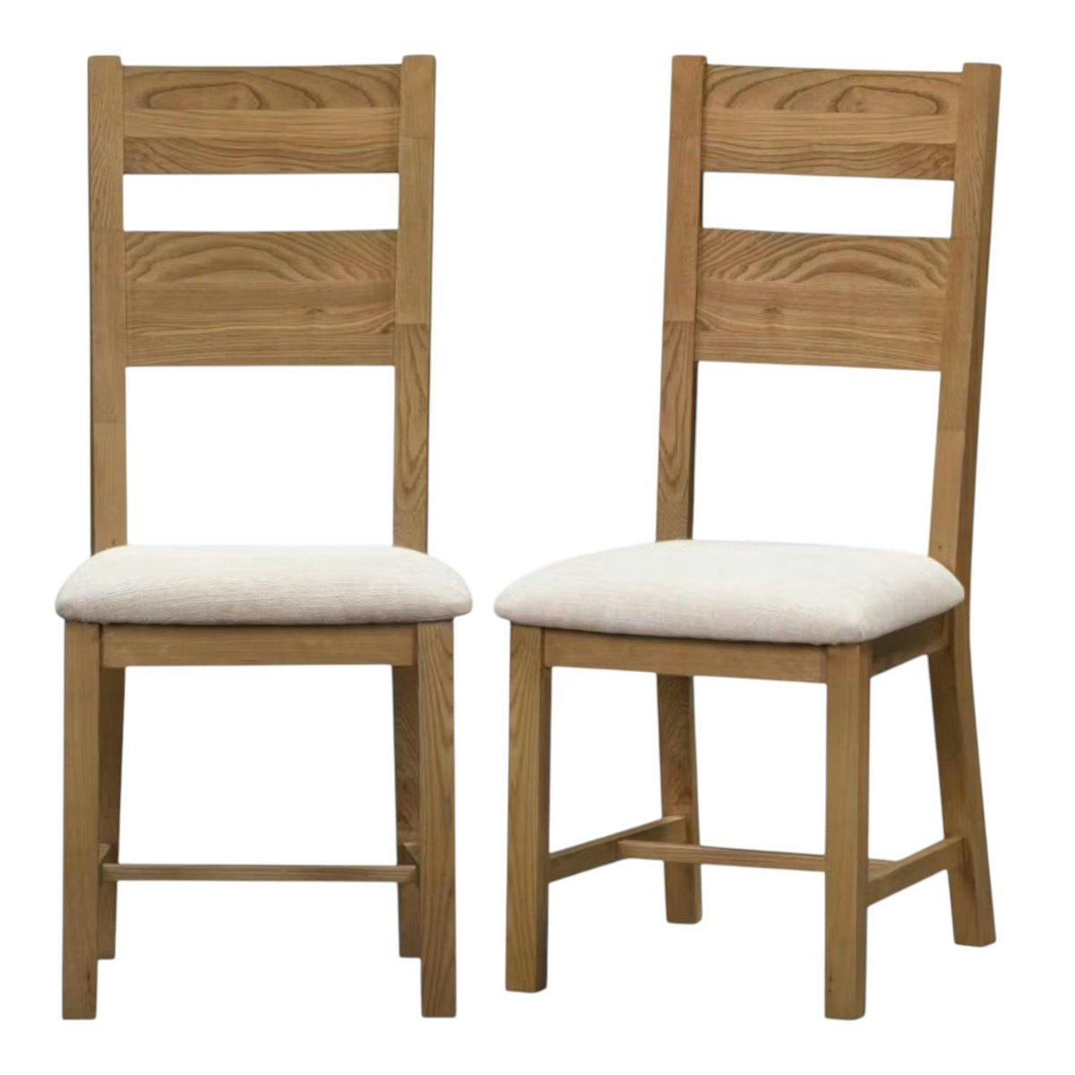 Chaise de salle à manger bois et tissu (lot de 2) VALMONT bois naturel, PIER IMPORT