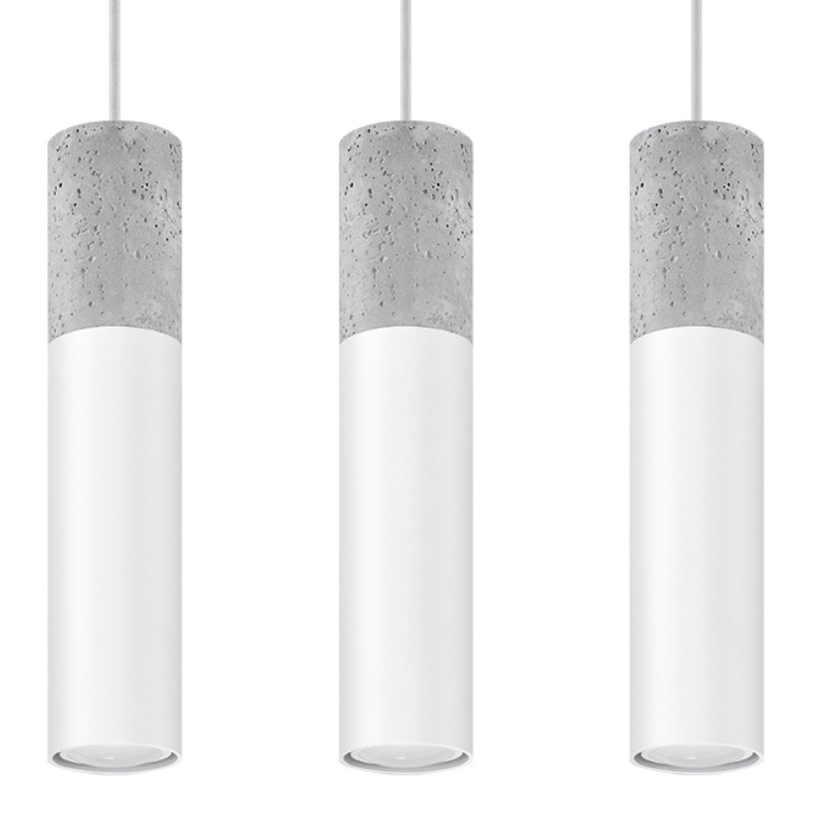 Suspension Acier Blanc/Gris GU10 3 Borigio Line blanc, EDEN