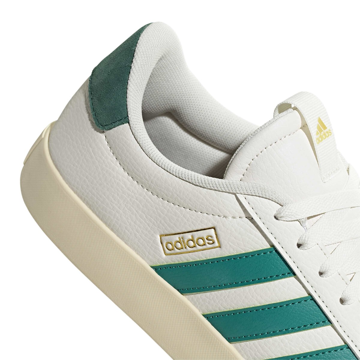 Baskets en cuir VL COURT 3.0 ecru/vert, ADIDAS SPORTSWEAR