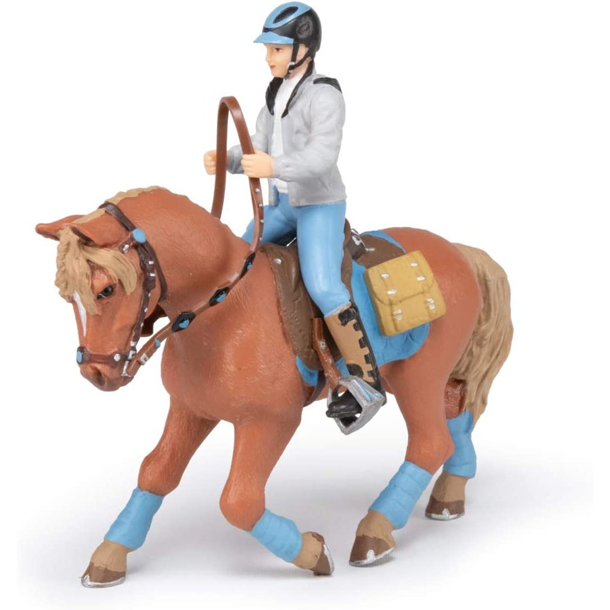 Figurine Cheval du jeune cavalier marron, PAPO