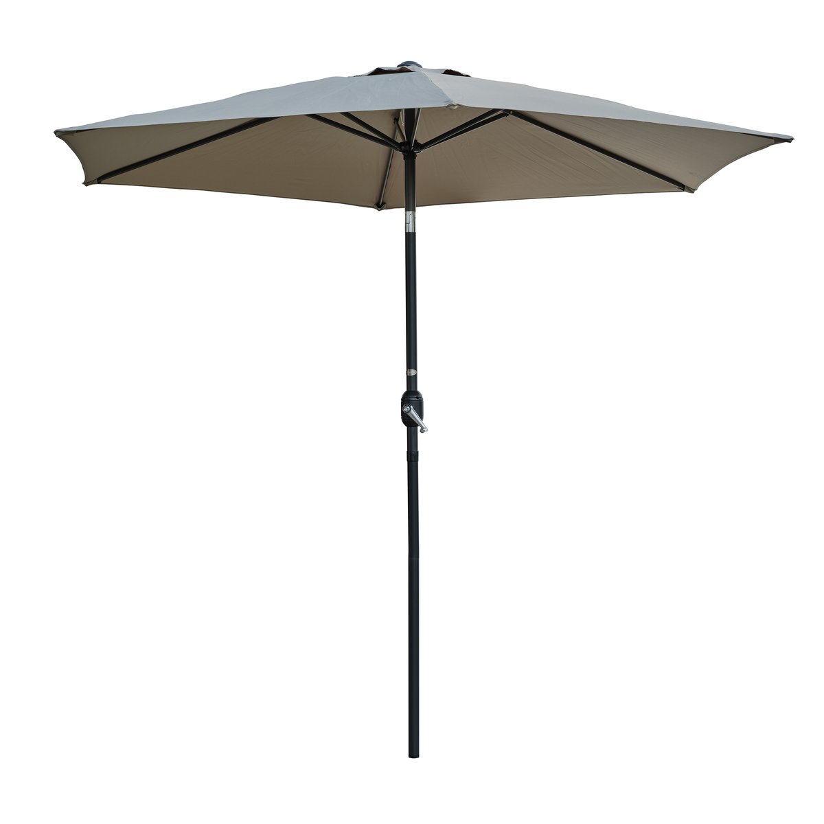 Parasol à manivelle en aluminium et toile MARBELLA kaki, DCB GARDEN