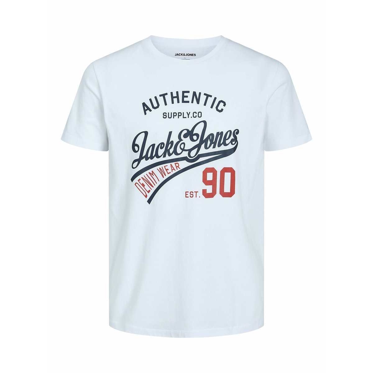Lote de 3 camisetas negro + blanco + azul marino, JACK & JONES