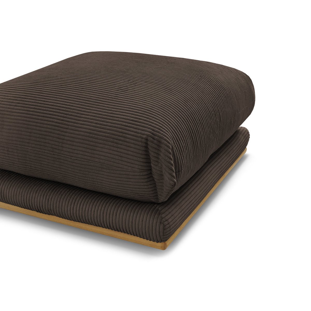 Pouf velours côtelé, ERNEST marron, BOBOCHIC
