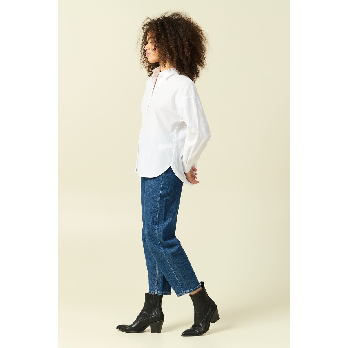 Chemise oversize en coton ecru, BONOBO