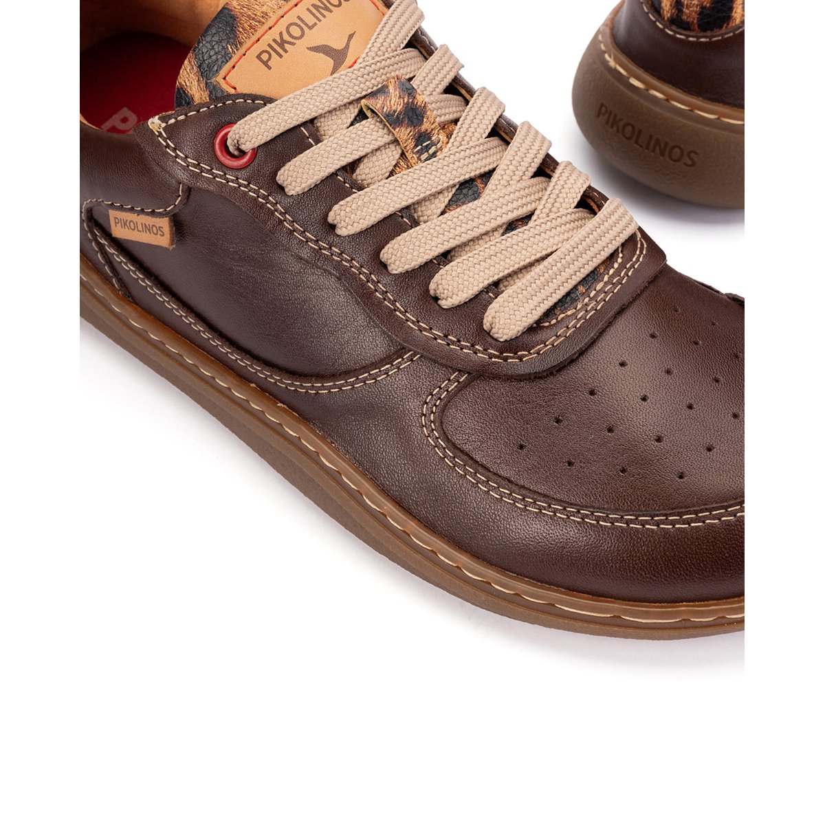 Baskets cuir Aranjuez Barefoot caoba, PIKOLINOS