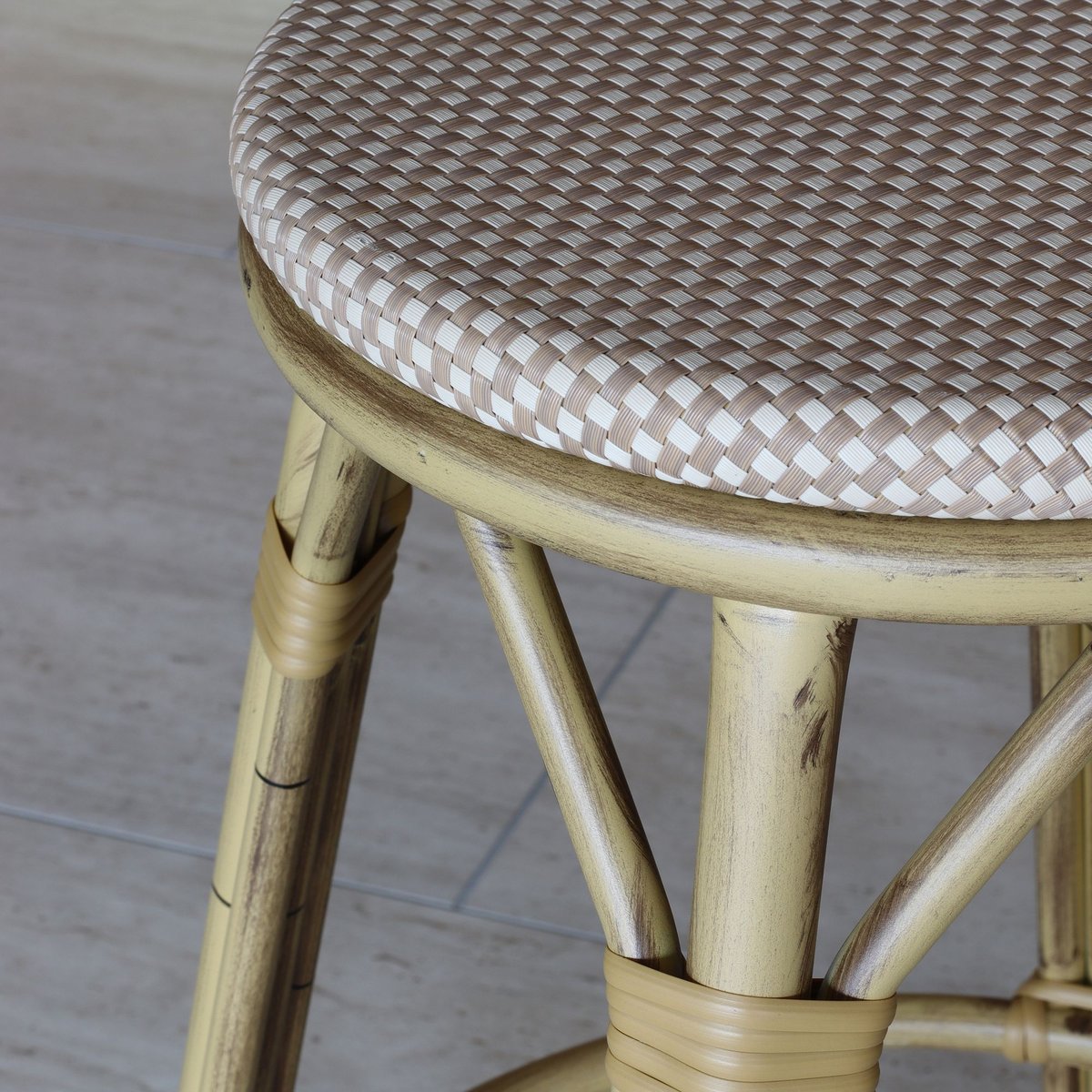 Tabouret de bar effet rotin naturel, AMALFI beige, NOW'S HOME