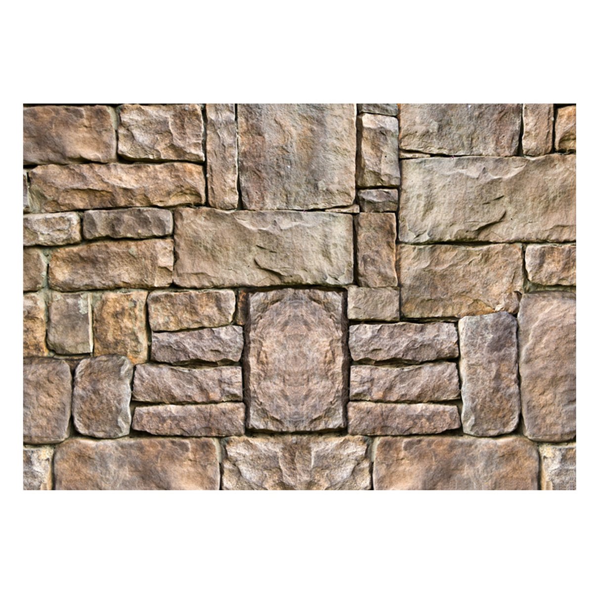 Papier peint intissé panoramique Puzzle de pierre beige, EDEN