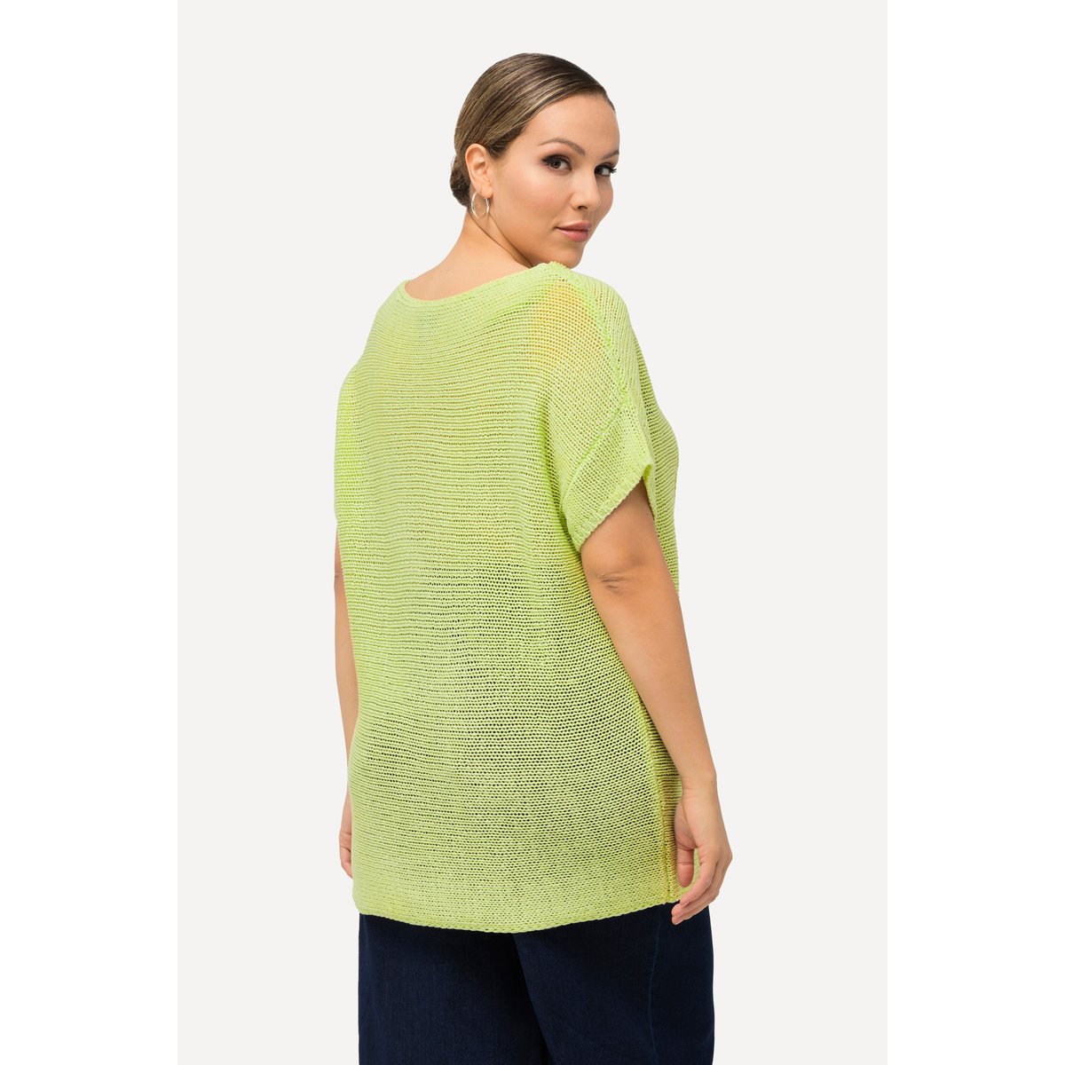 Pull oversized à imprimé palmiers vert clair, ULLA POPKEN