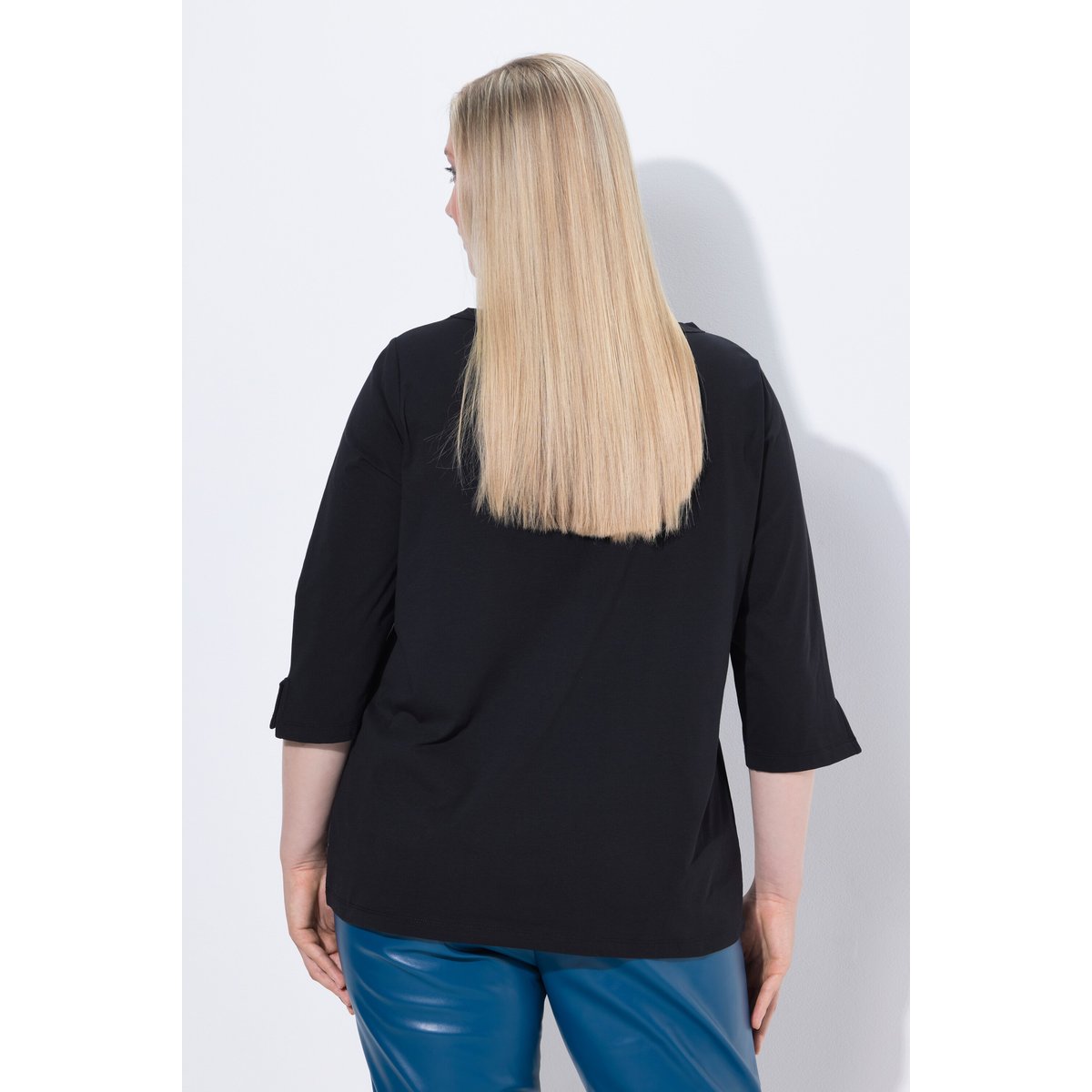 T-shirt à encolure bateau et manches longues noir, ULLA POPKEN