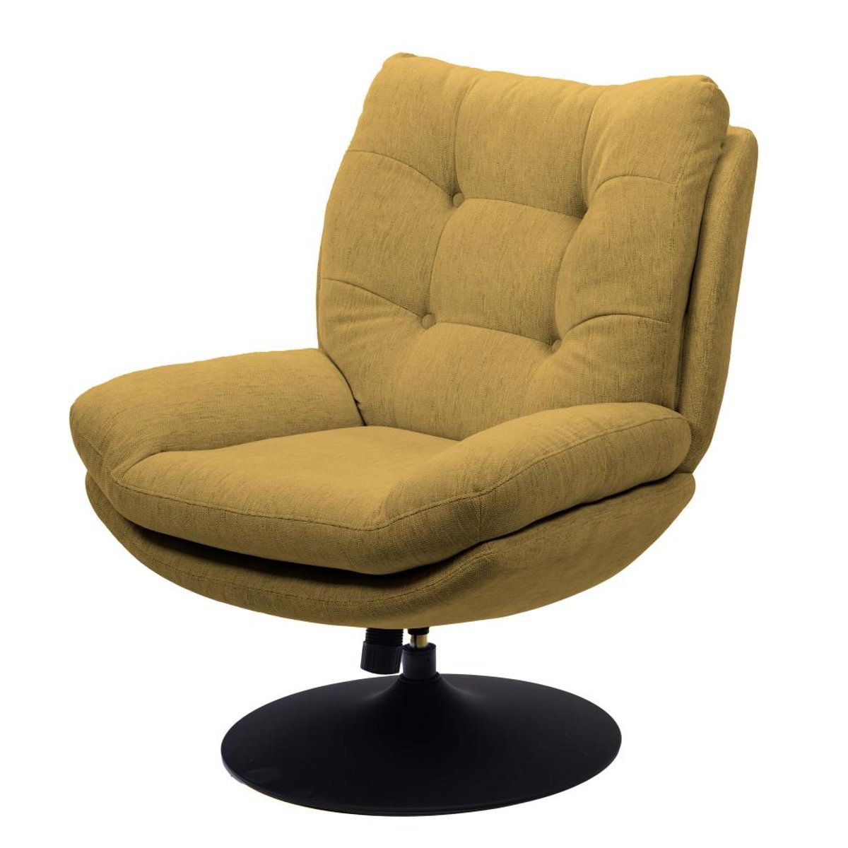 Fauteuil en tissu camel avec piètement noir Magnum marron, AMADEUS