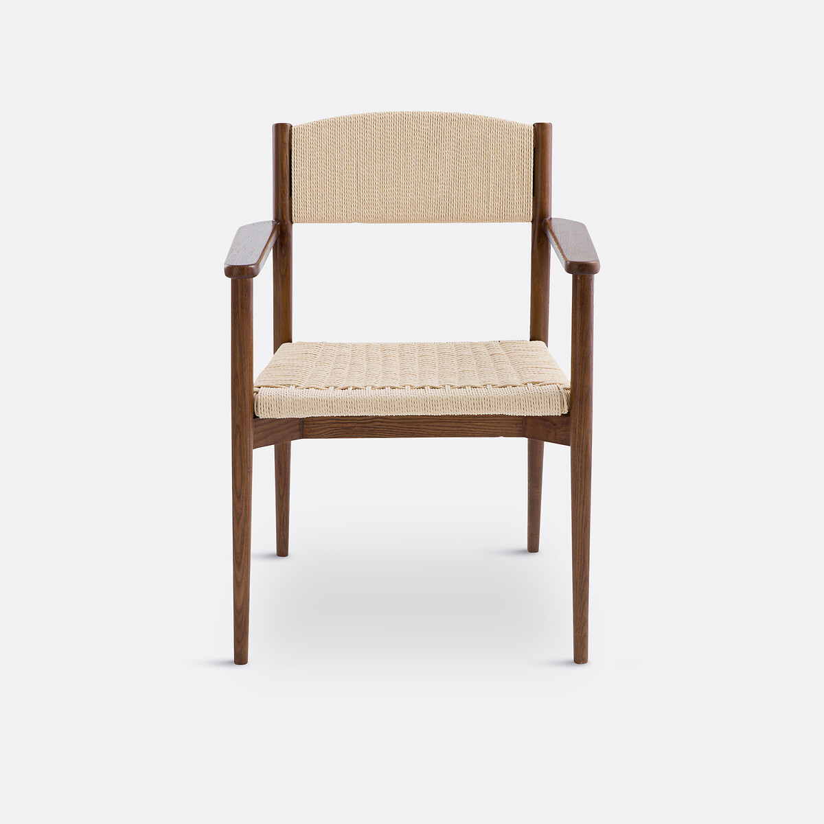 Sillón de mesa de fresno macizo y trenzado, Dorau tinte color nogal, LA REDOUTE INTERIEURS