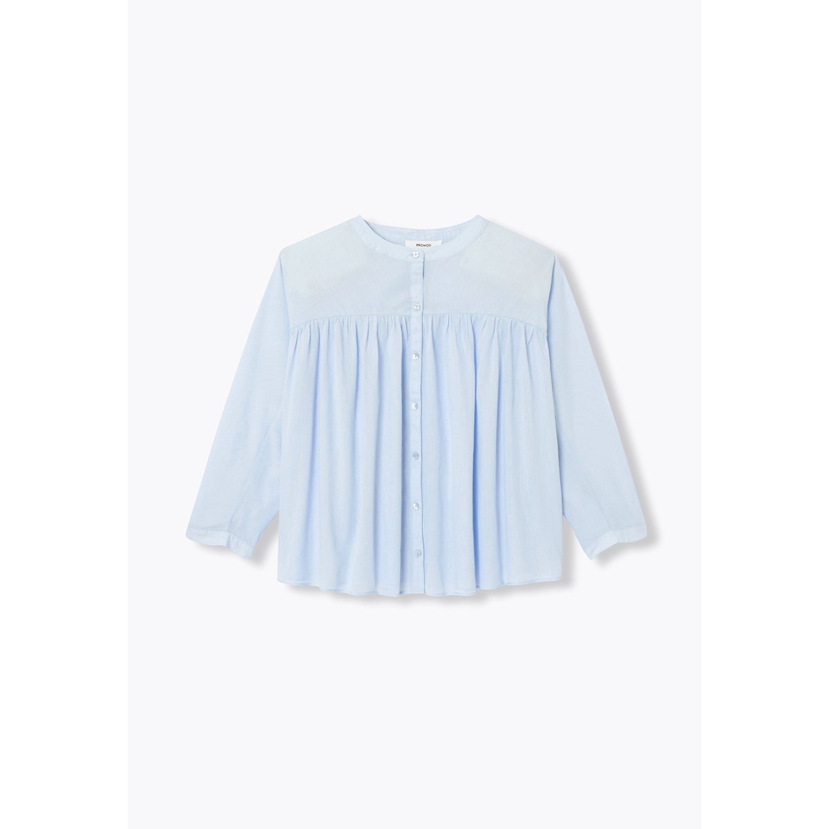 Chemise bouffante unie bleu ciel, PROMOD