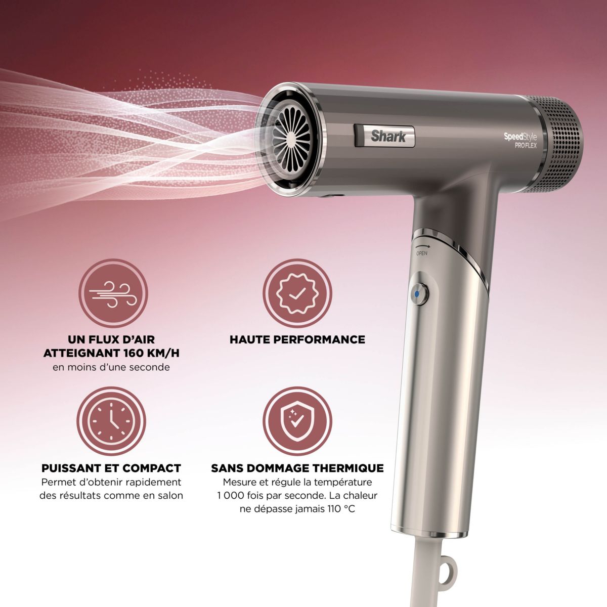 Sèche cheveux SpeedStyle Pro HD542EU FLEX 4-en-1 marron, SHARK