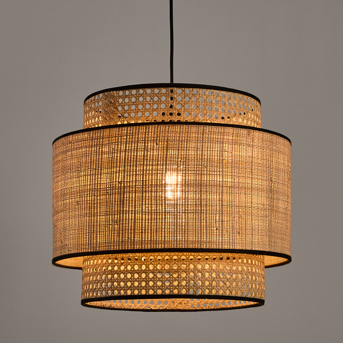 Suspension / Abat-jour double Ø40 cm, Dolkie naturel, LA REDOUTE INTERIEURS